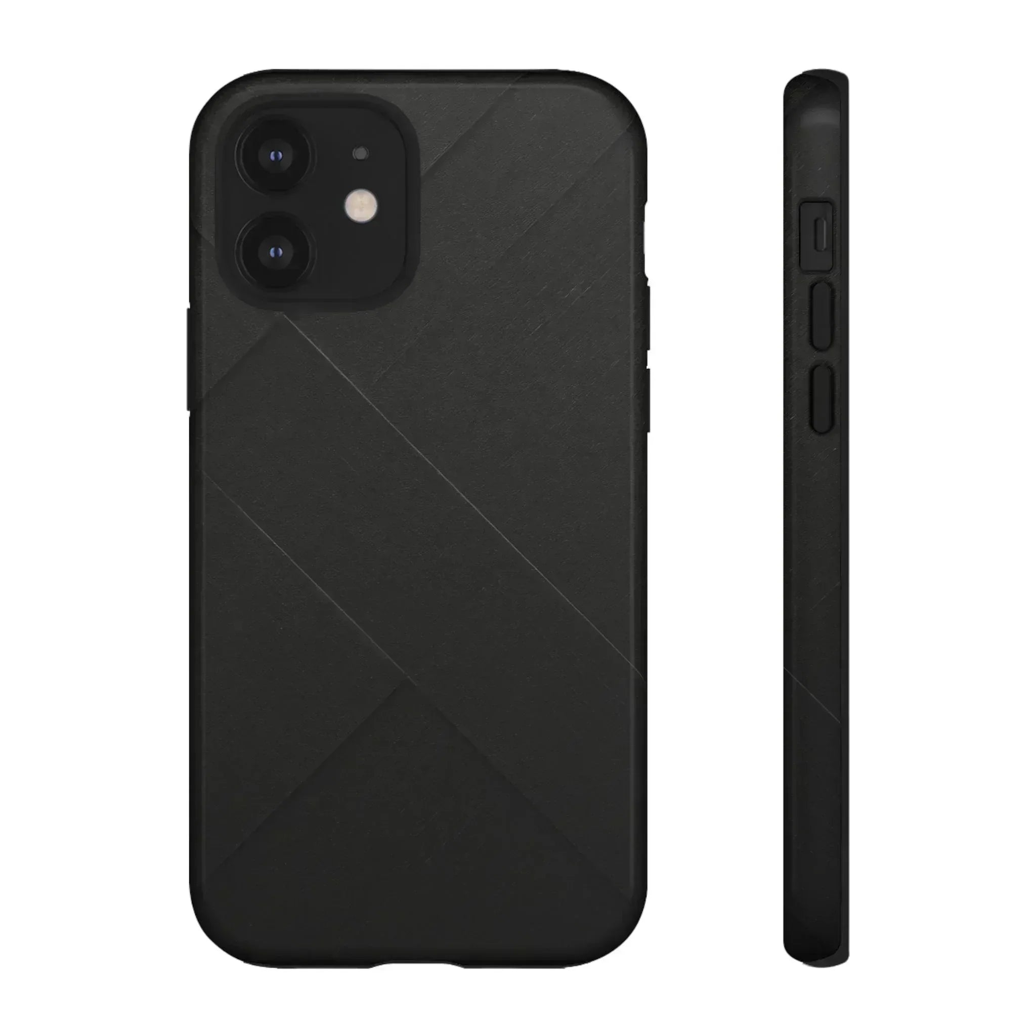 Matte Black Diagonal Line Phone Case for iPhone 8-16 and Galaxy S10-S25 - KARARMDESIGN