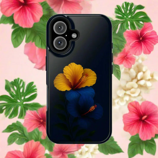 Elegant hibiscus phone case Impact-Resistant Cases for iPhone 12-16 and Samsung Galaxy S21-S22 Models - KarArmDesign