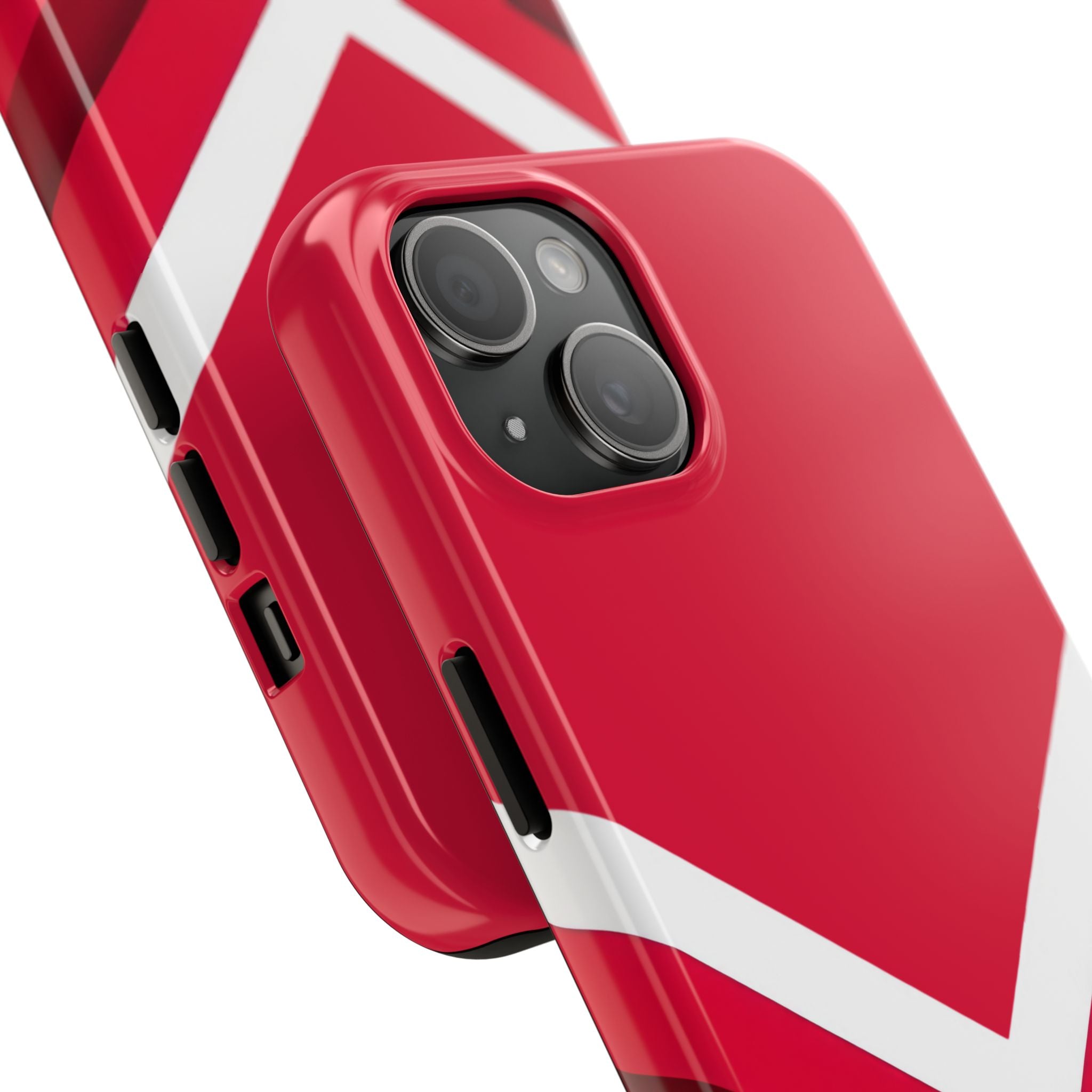 Red Chevron Armor Phone Case for iPhone 11–16 & Galaxy S21–S24