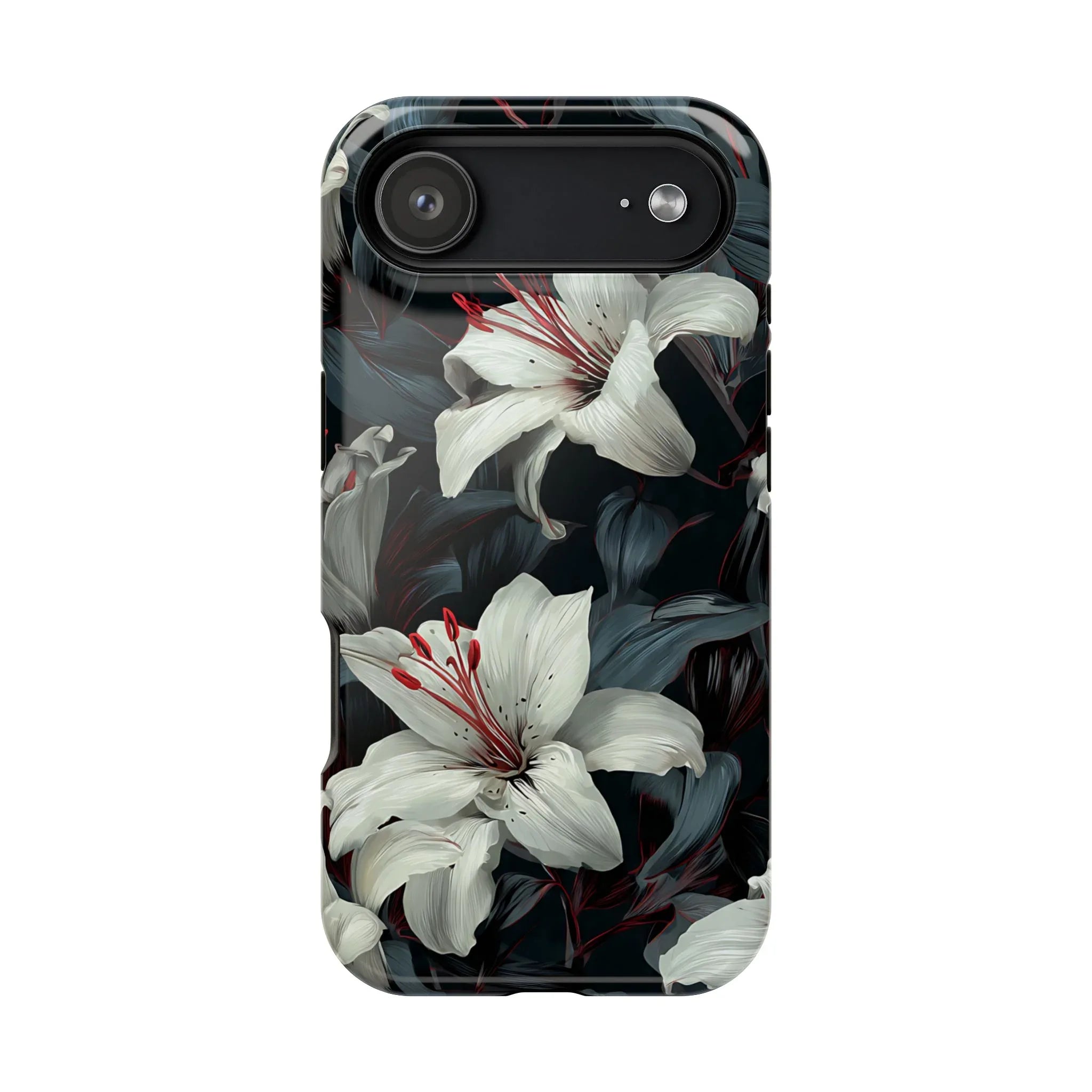 White Lily Floral Phone Case for iPhone 13-17 - KARARMDESIGN