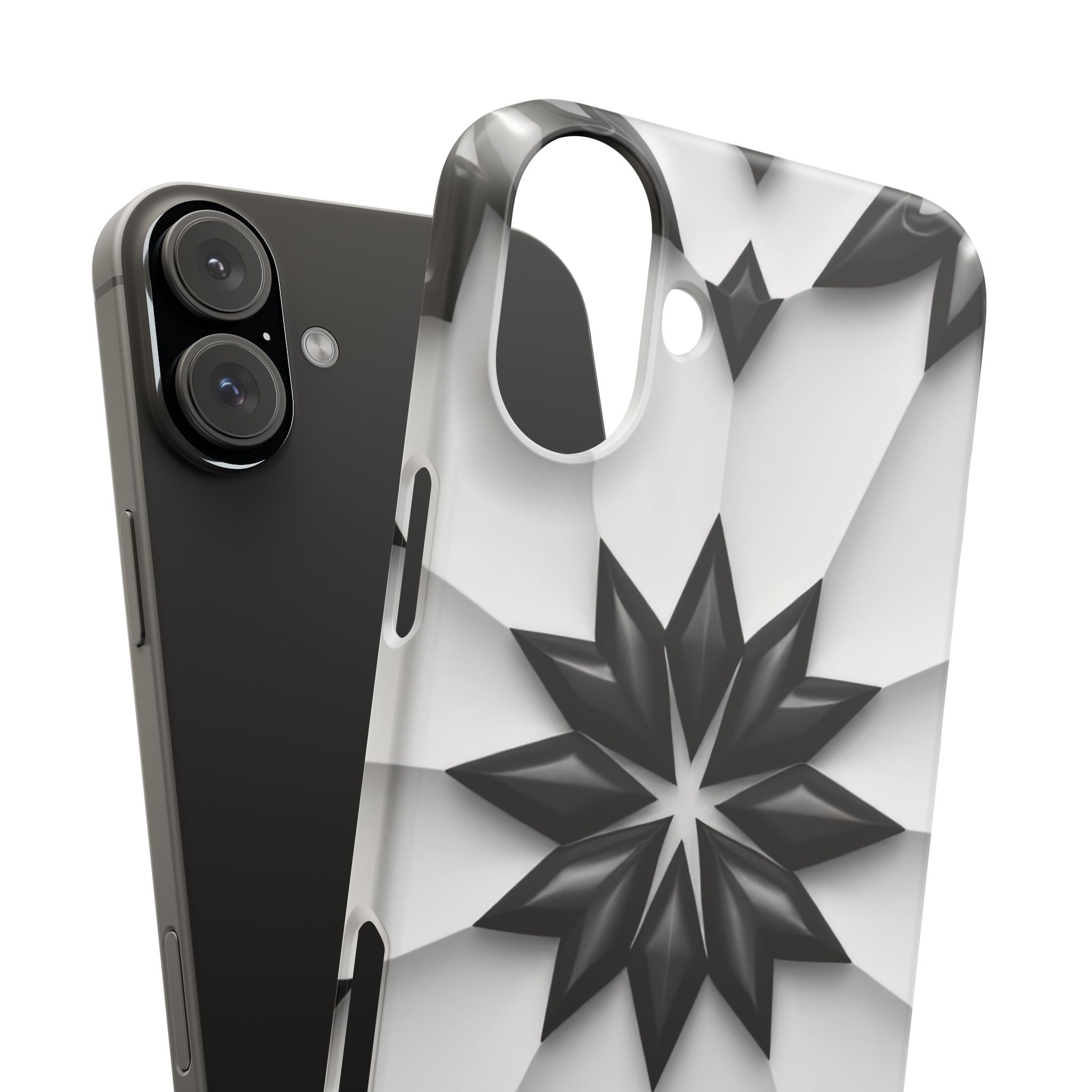 Black & White Geometric Snap Case for iPhone & Samsung Galaxy