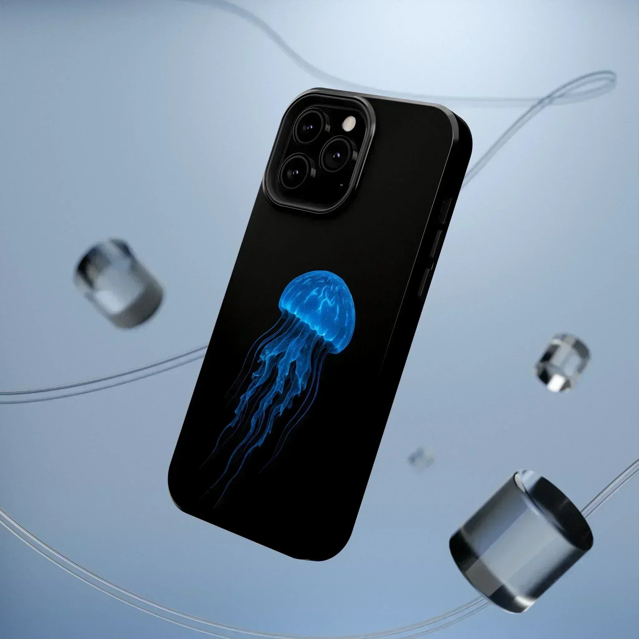 Blue Jellyfish Phone Case for iPhone 12-16 and Galaxy S21-S22 - KARARMDESIGN