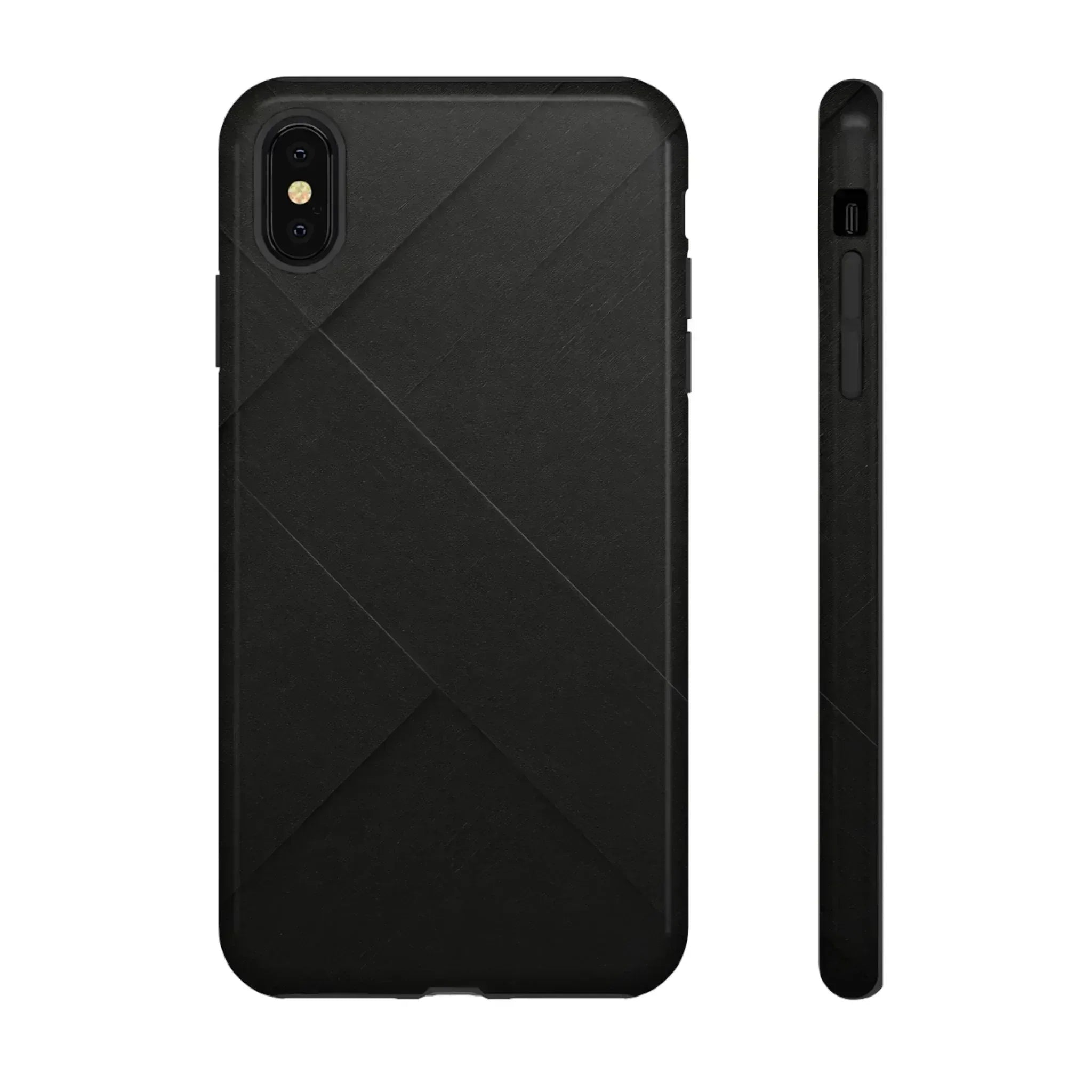 Matte Black Diagonal Line Phone Case for iPhone 8-16 and Galaxy S10-S25 - KARARMDESIGN