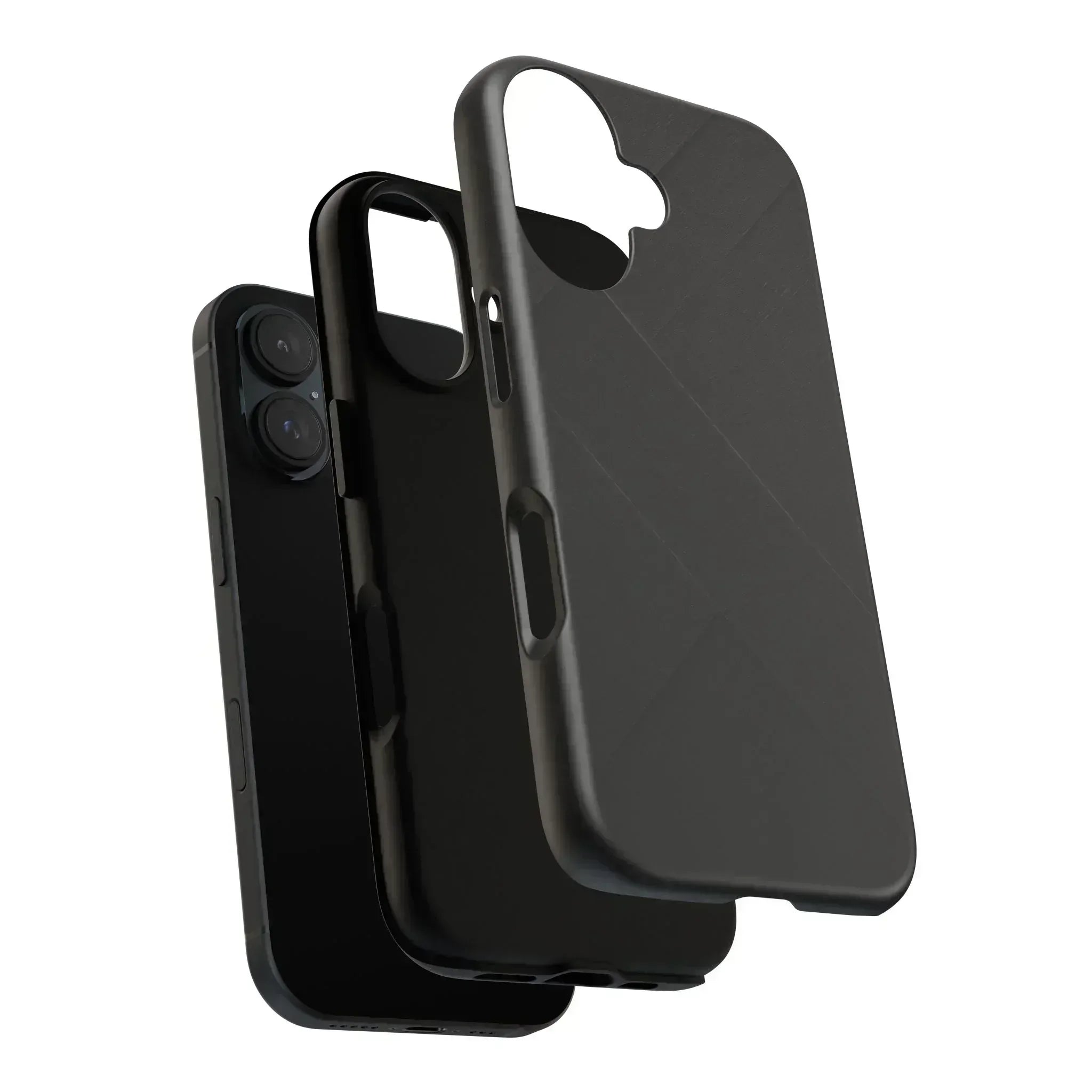 Matte Black Diagonal Line Phone Case for iPhone 8-16 and Galaxy S10-S25 - KARARMDESIGN