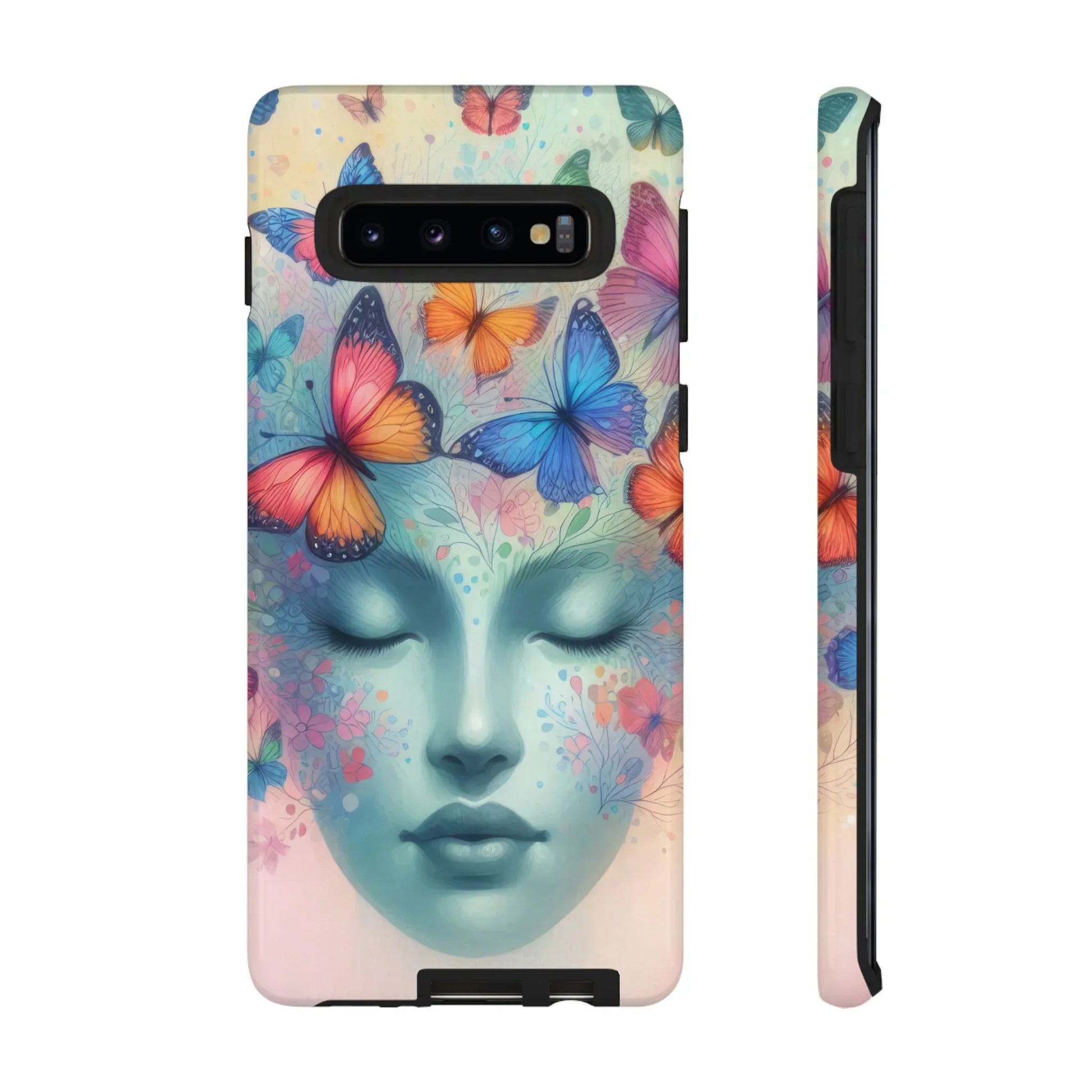 Butterfly Bloom Dreamy Woman Phone Case for Galaxy and Pixel - KARARMDESIGN