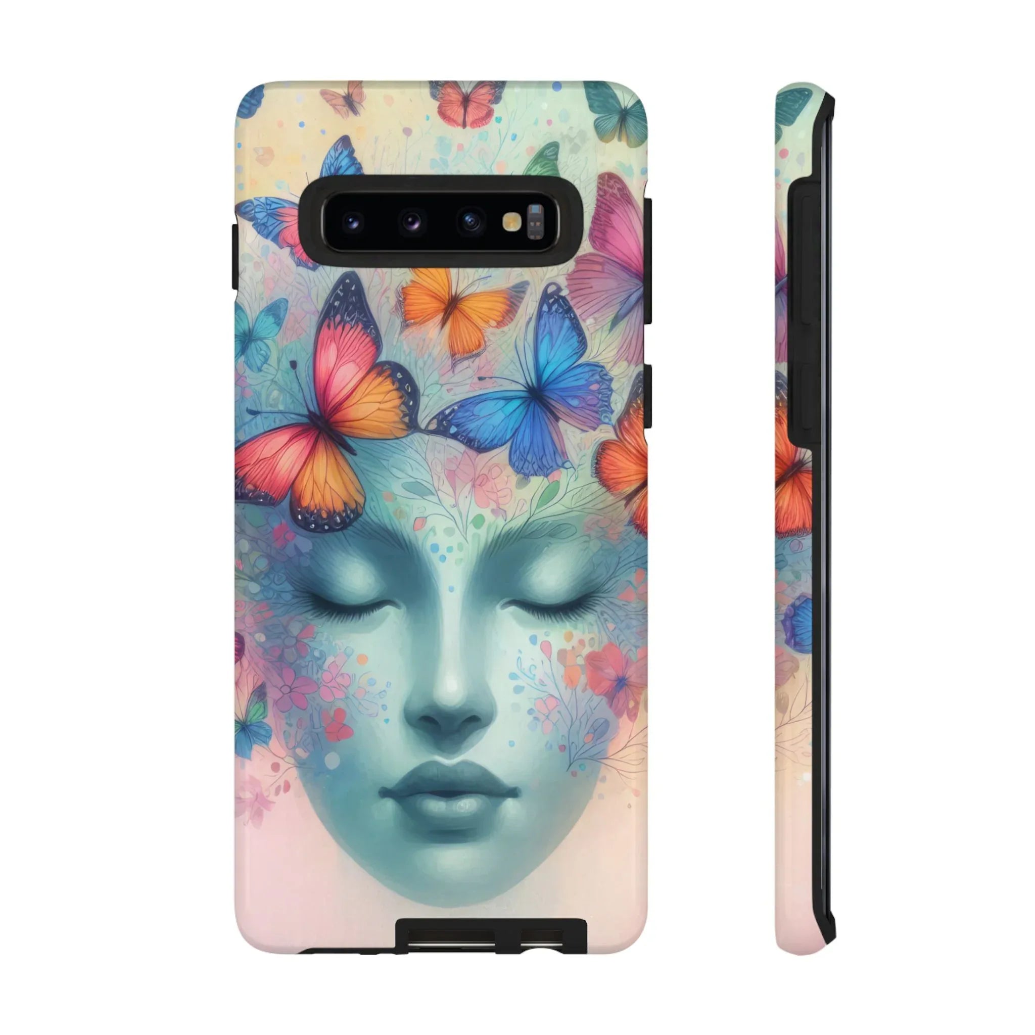 Butterfly Bloom Dreamy Woman Phone Case for Galaxy and Pixel - KARARMDESIGN