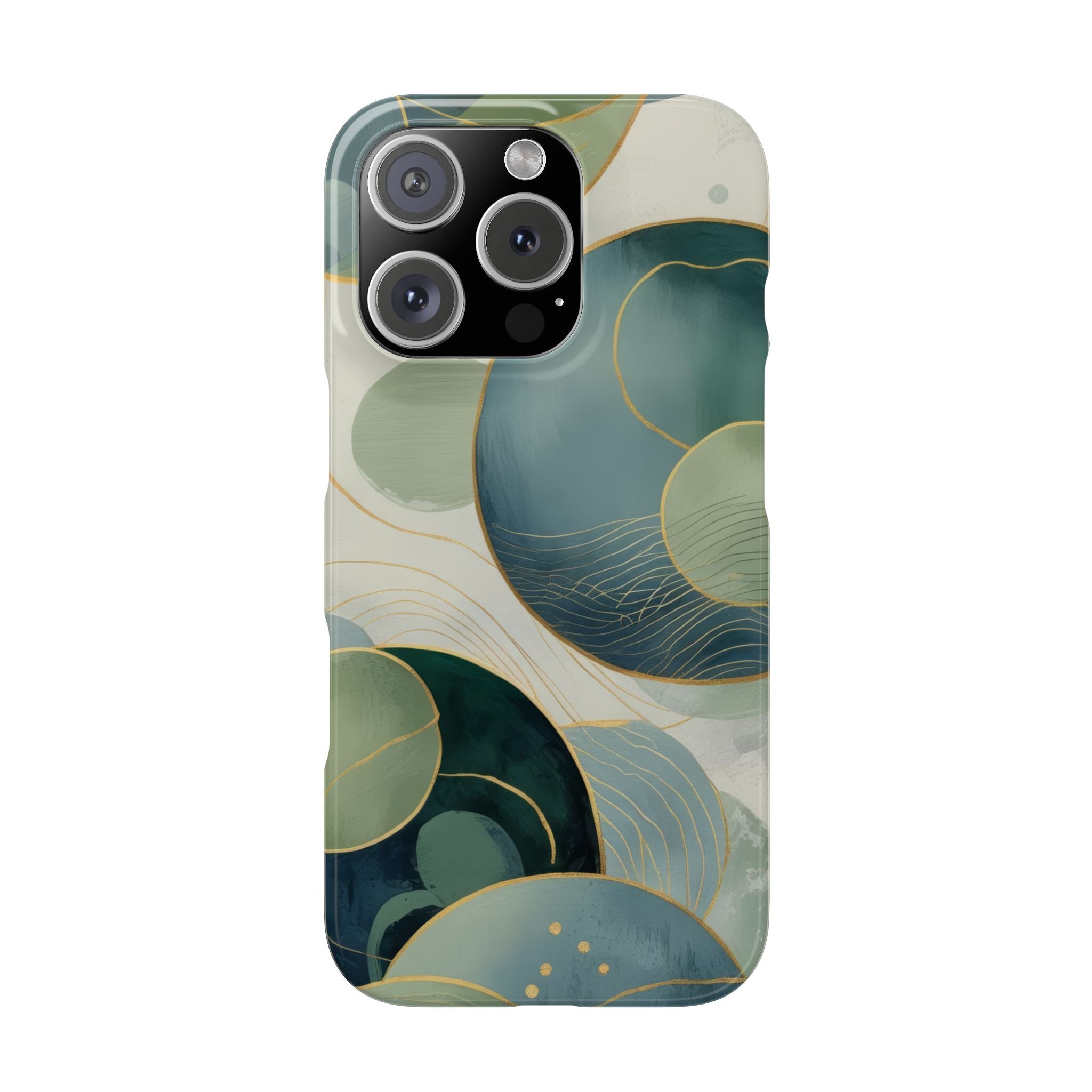 Abstract Teal Slim Phone Case for iPhone 15-16