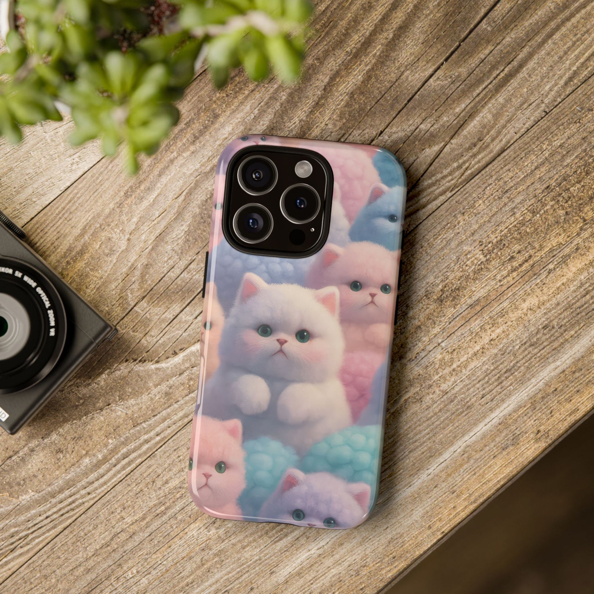 Pastel Kitten Phone Case for iPhone 8-17 and Samsung Galaxy S10-S25 Models - KARARMDESIGN