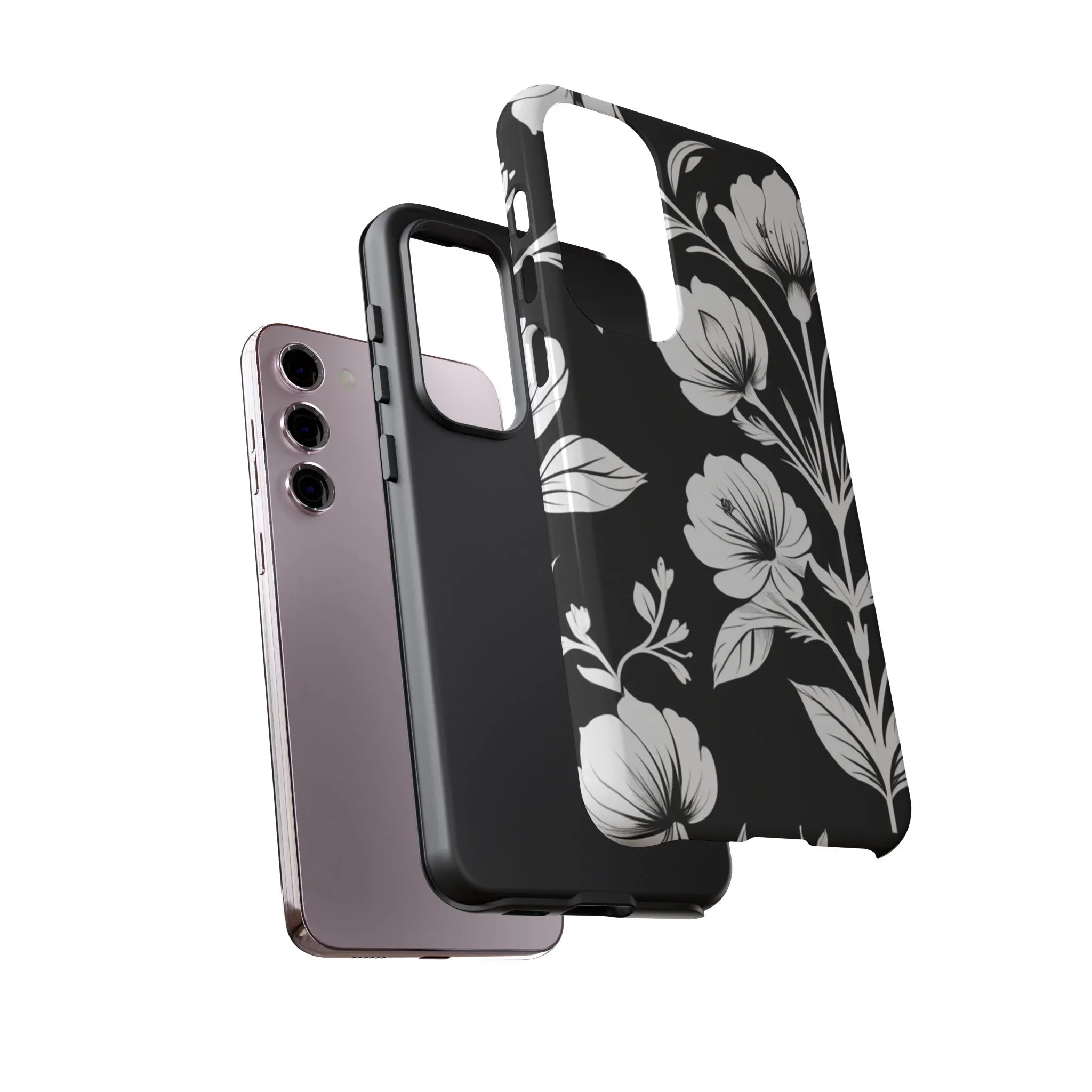 Elegant Floral Phone Case for Galaxy S20-S25 - KARARMDESIGN