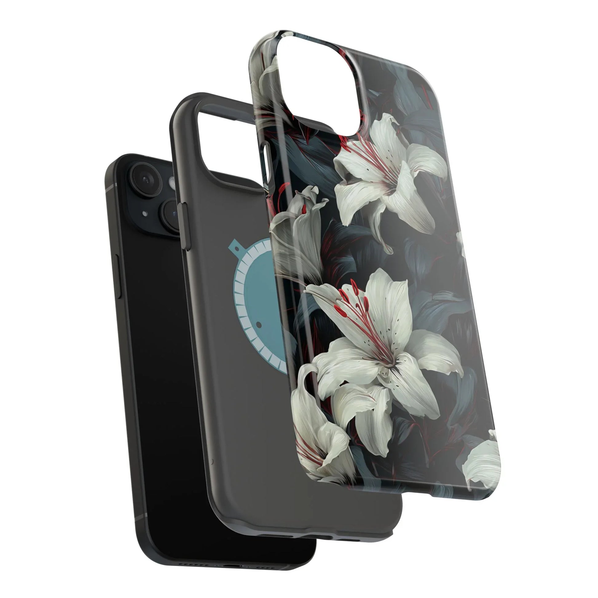 White Lily Floral Phone Case for iPhone 13-17 - KARARMDESIGN