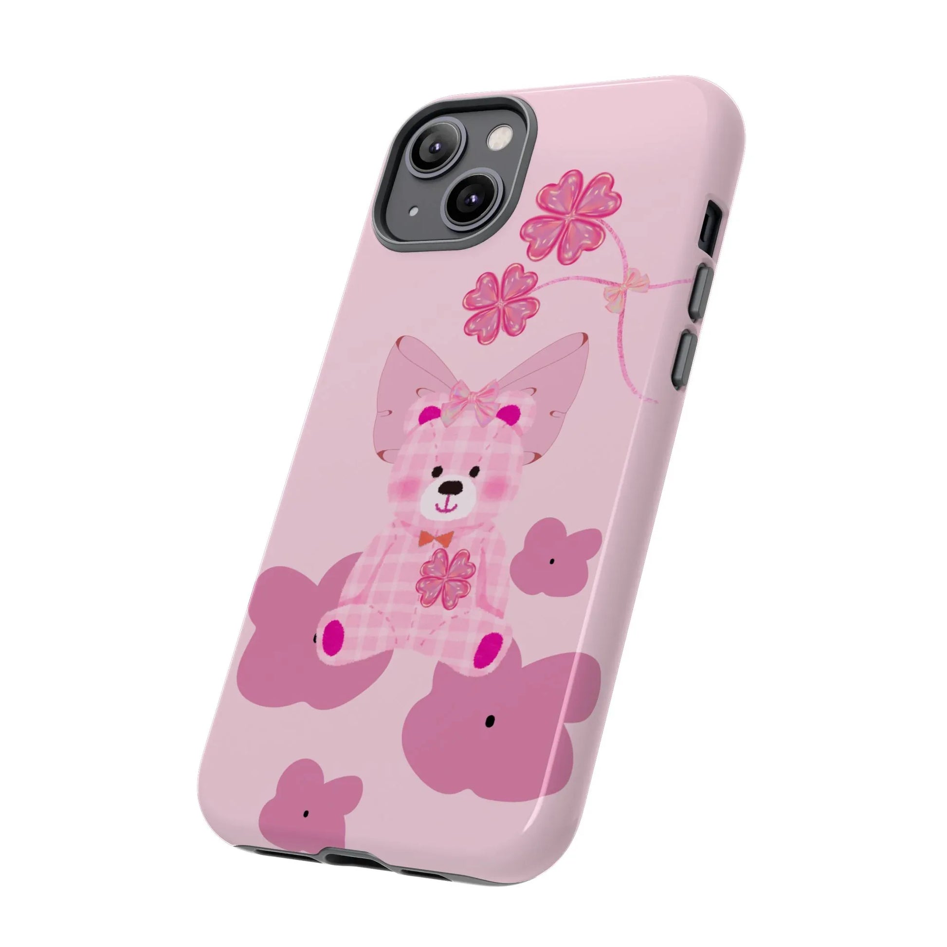 Pink Teddy Bear Phone Cases for iPhone, Pixel and Galaxy - KARARMDESIGN