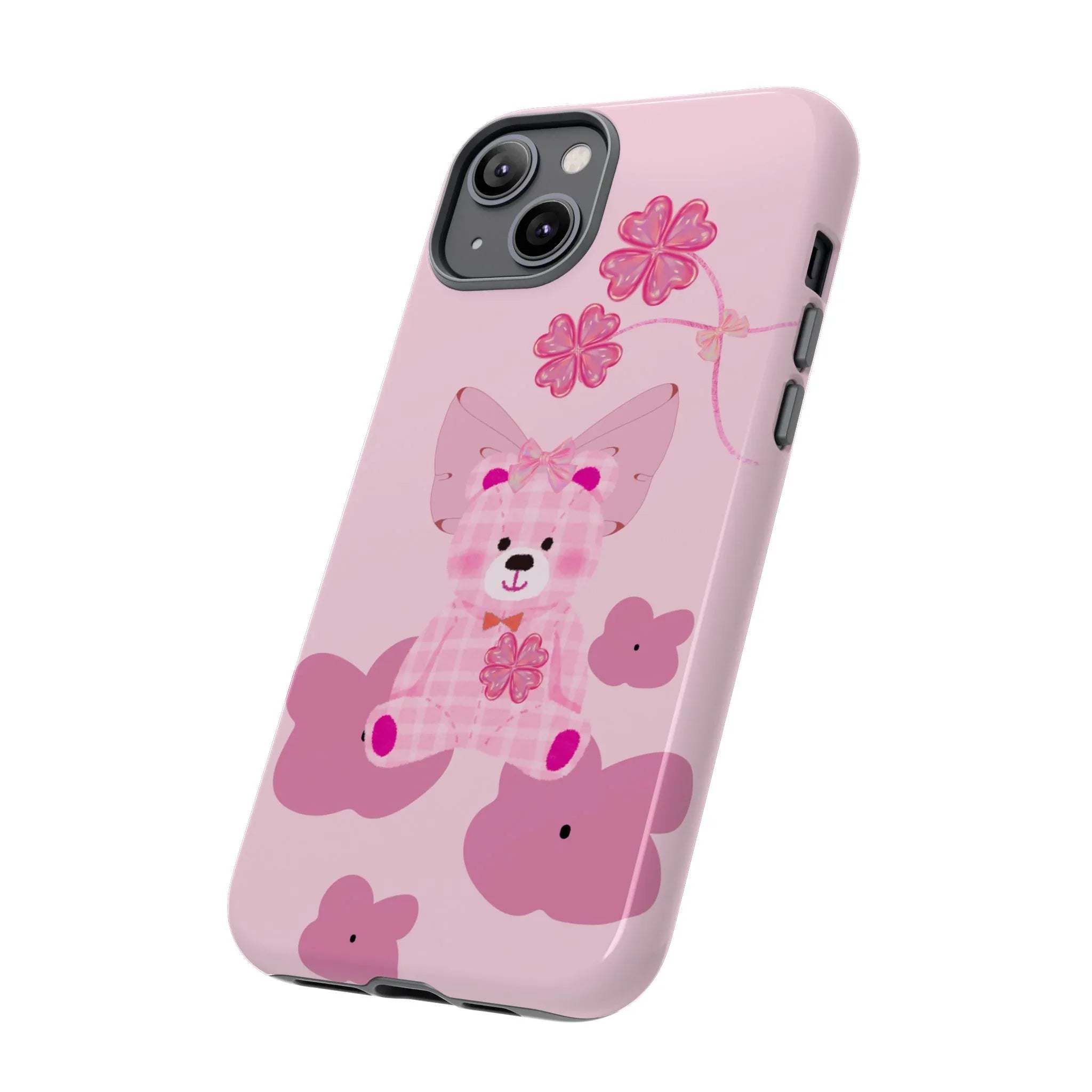 Pink Teddy Bear Phone Cases for iPhone, Pixel and Galaxy - KARARMDESIGN