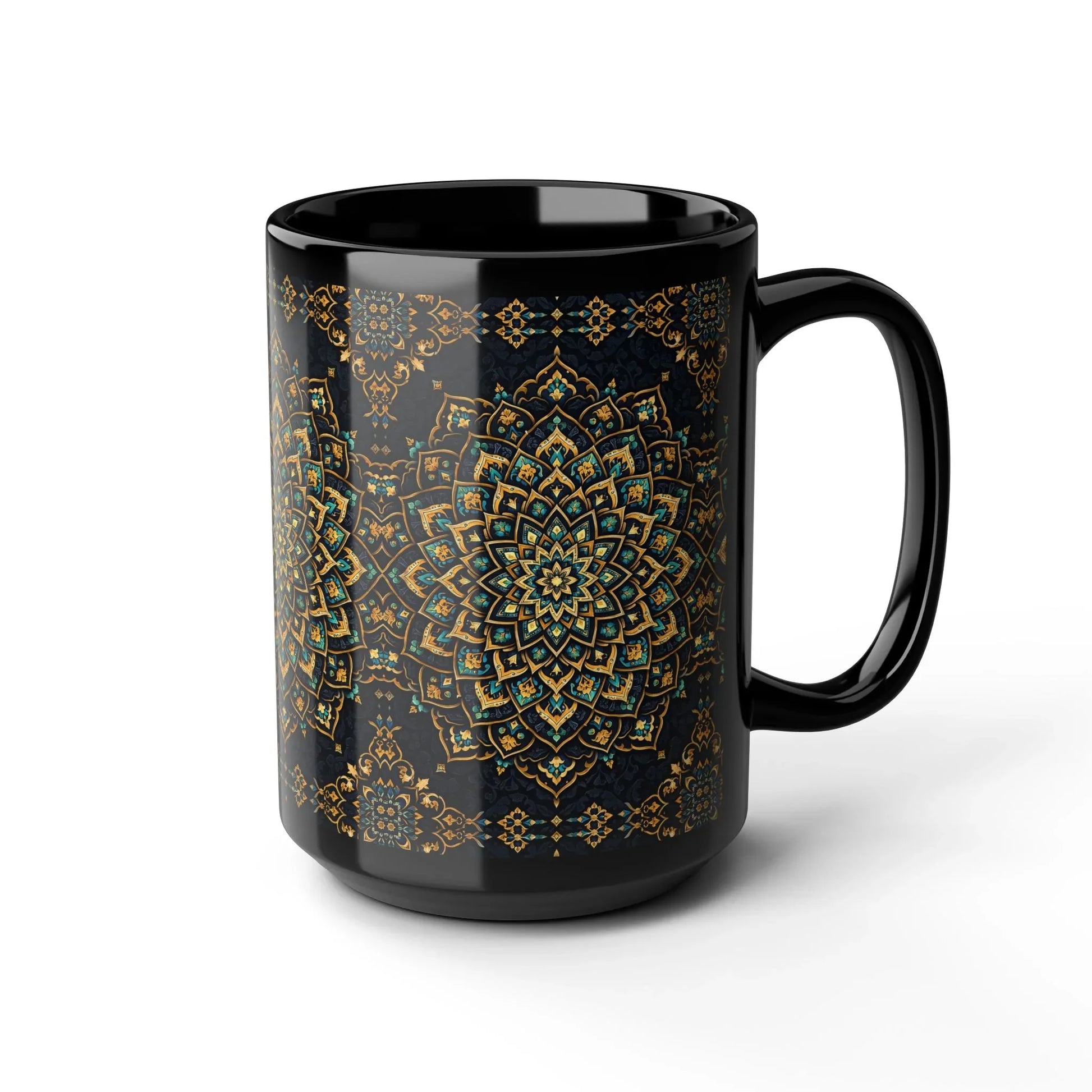 Ornate Mandala Mug - Black Mug (11oz, 15oz) - KARARMDESIGN