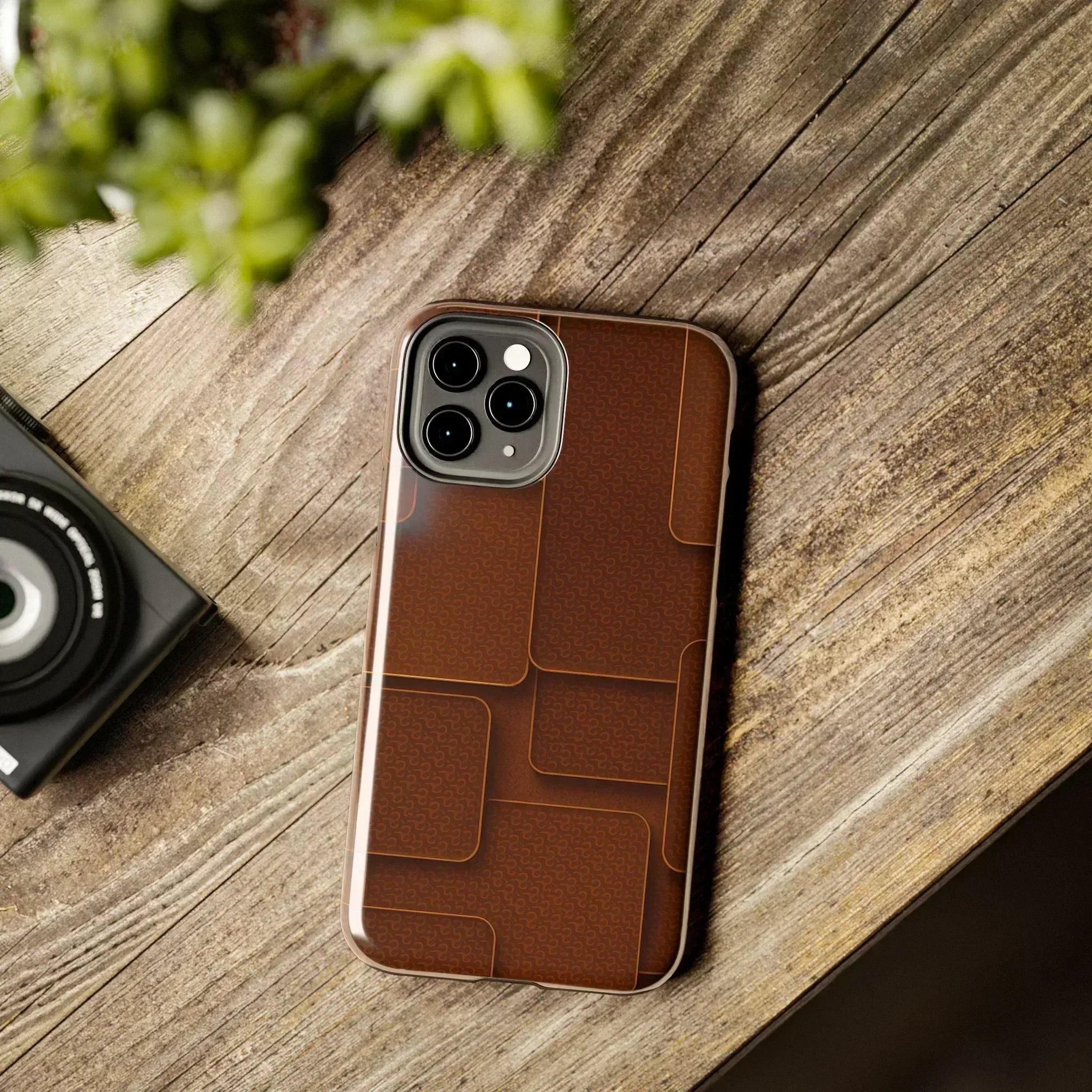 Textured Brown Phone Case for iPhone 7-16 and Samsung Galaxy S21-S24 - KARARMDESIGN