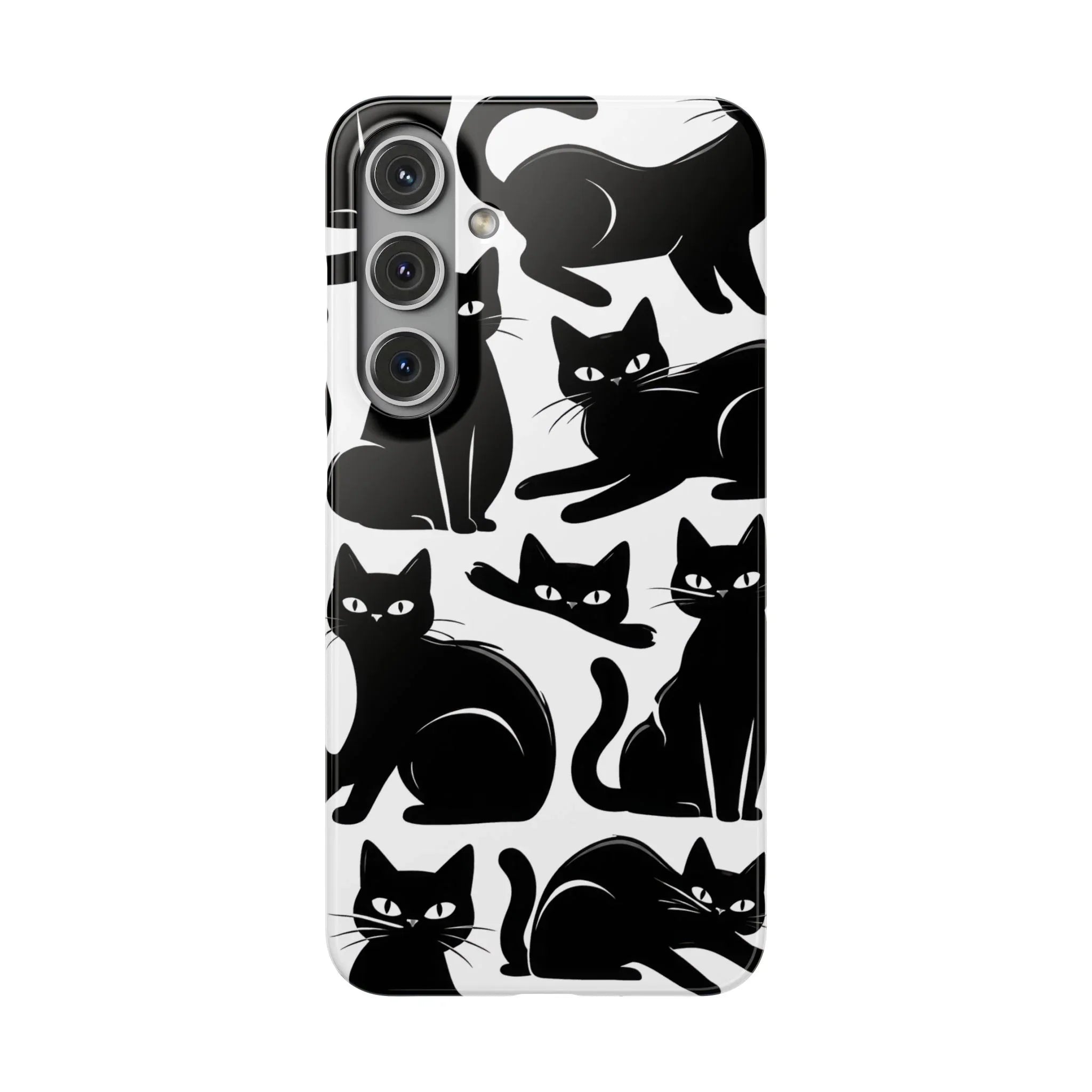 Black Cats Phone Case for iPhone 11-17 and Galaxy S20-S25 - KARARMDESIGN
