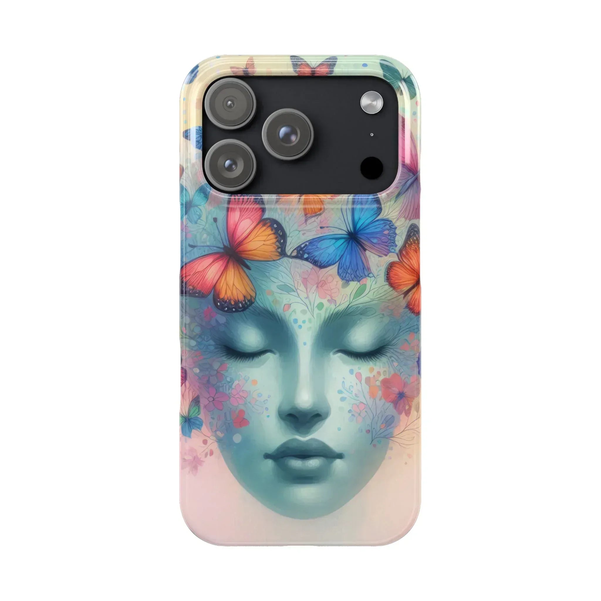 Butterfly Bloom Dreamy Woman Phone Case for iPhone - KARARMDESIGN