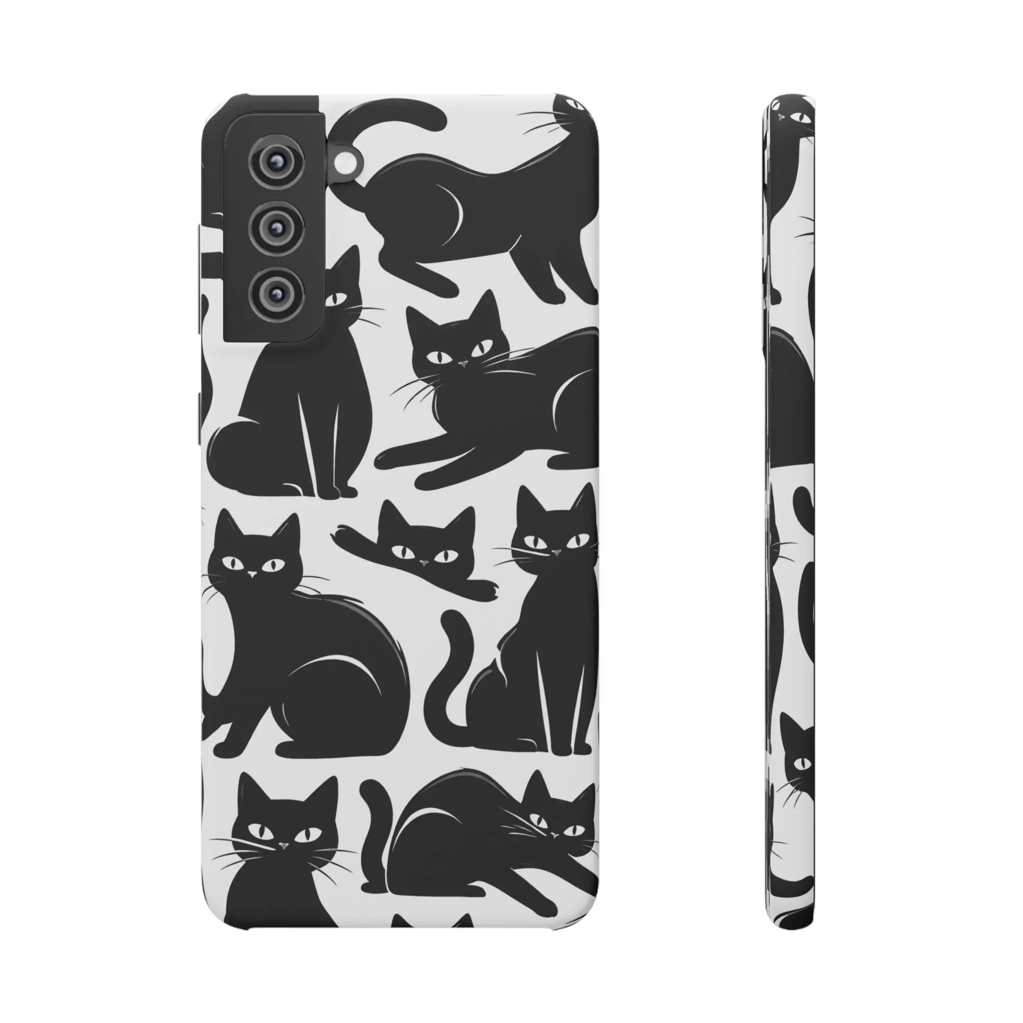 Black Cats Phone Case for iPhone 11-17 and Galaxy S20-S25 - KARARMDESIGN