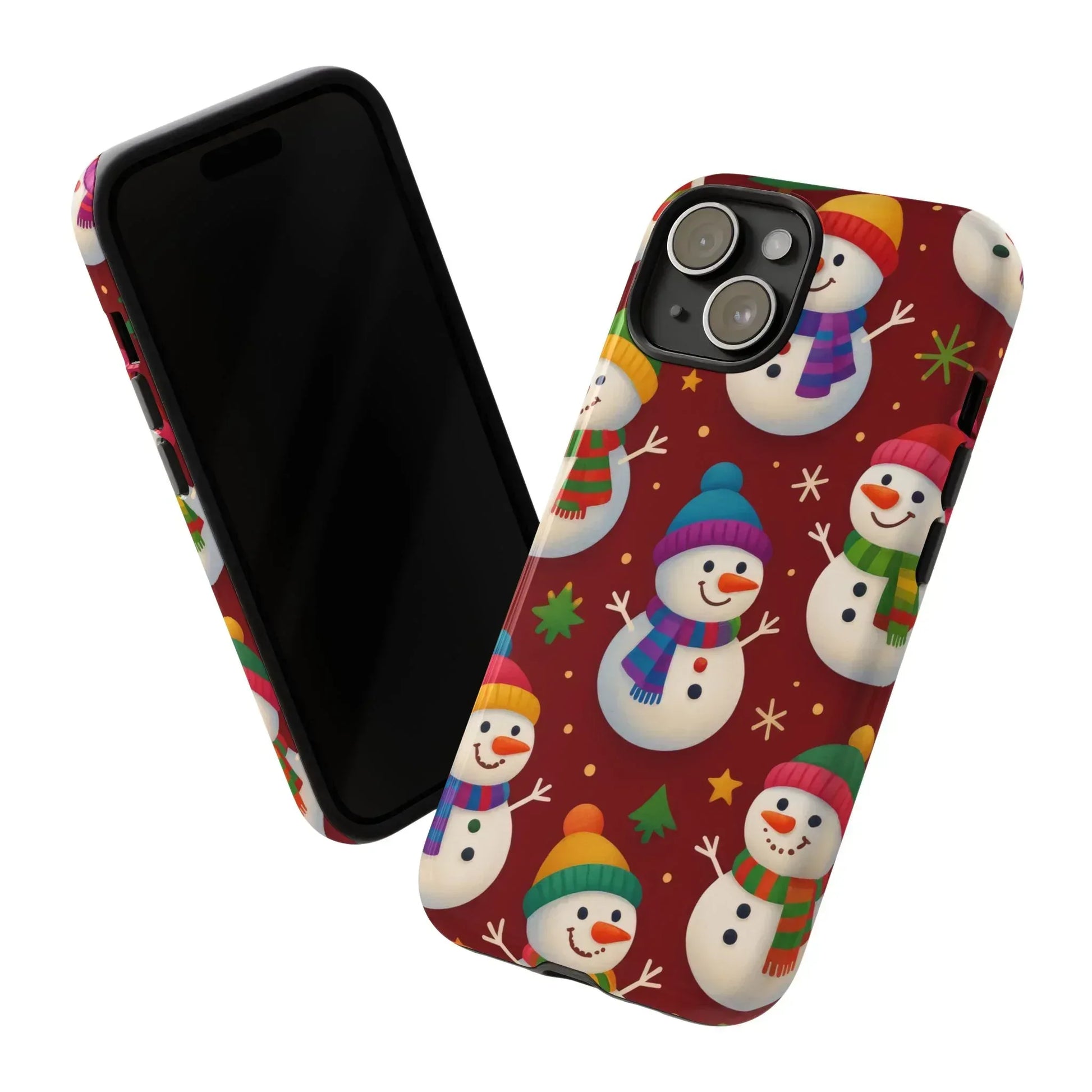 Festive Snowmen Parade Phone Case for iPhone 11–17 and Galaxy S10–S25 - KARARMDESIGN