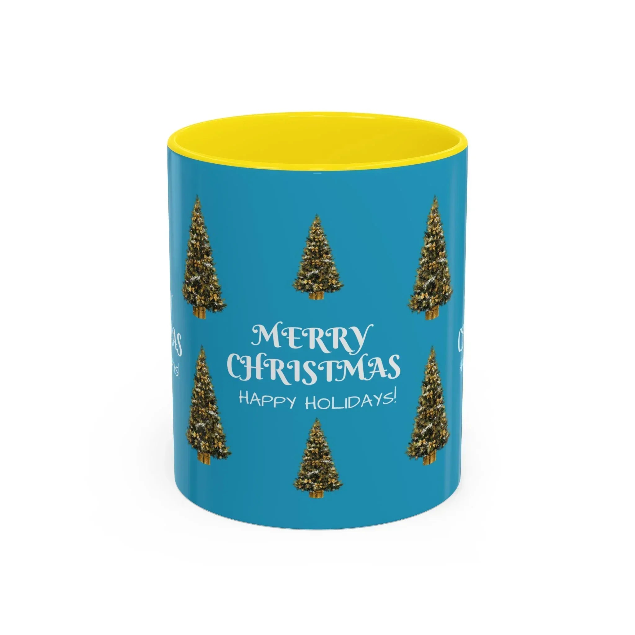 Merry Christmas and Happy Holidays Mug - Accent Coffee Mug (11, 15oz) - KARARMDESIGN