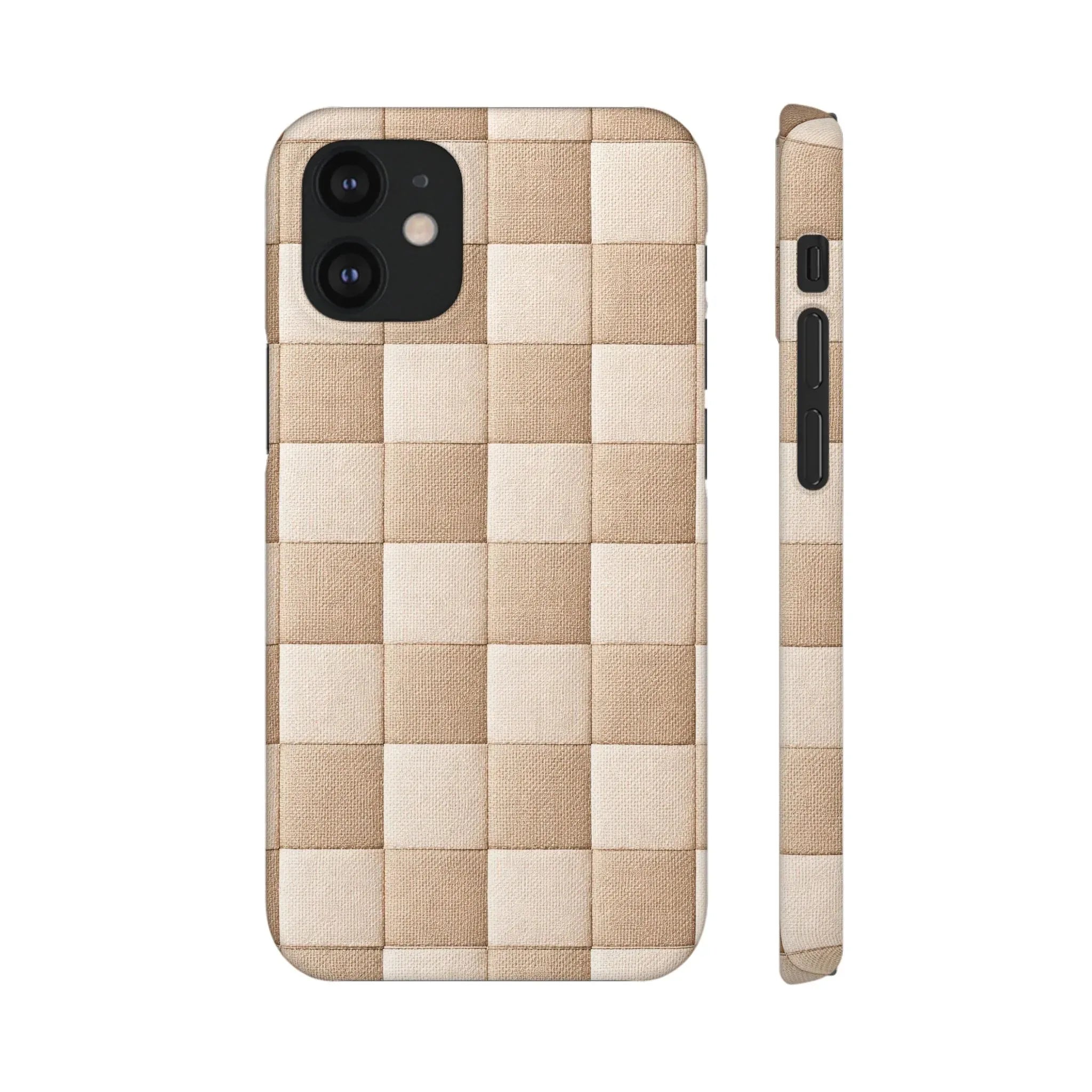 Beige Woven Phone Case for iPhone 11-17 and Galaxy S20-S25 - KARARMDESIGN