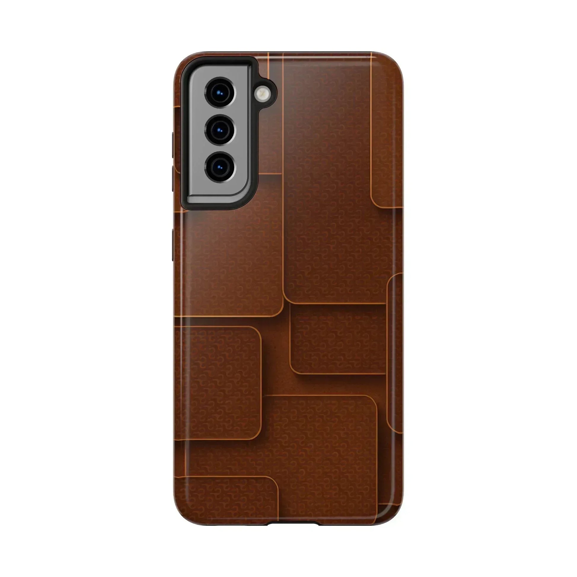 Textured Brown Phone Case for iPhone 7-16 and Samsung Galaxy S21-S24 - KARARMDESIGN