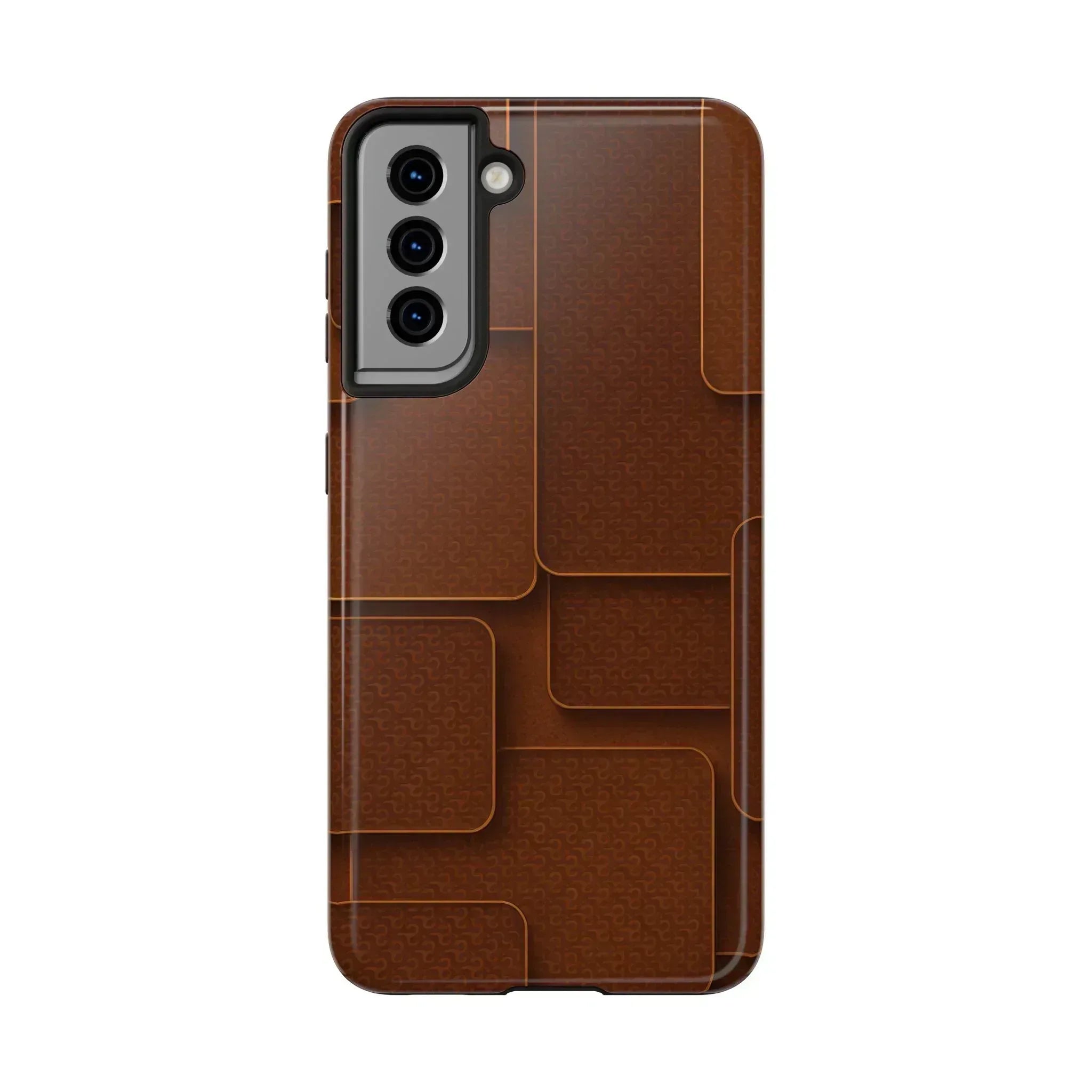Textured Brown Phone Case for iPhone 7-16 and Samsung Galaxy S21-S24 - KARARMDESIGN