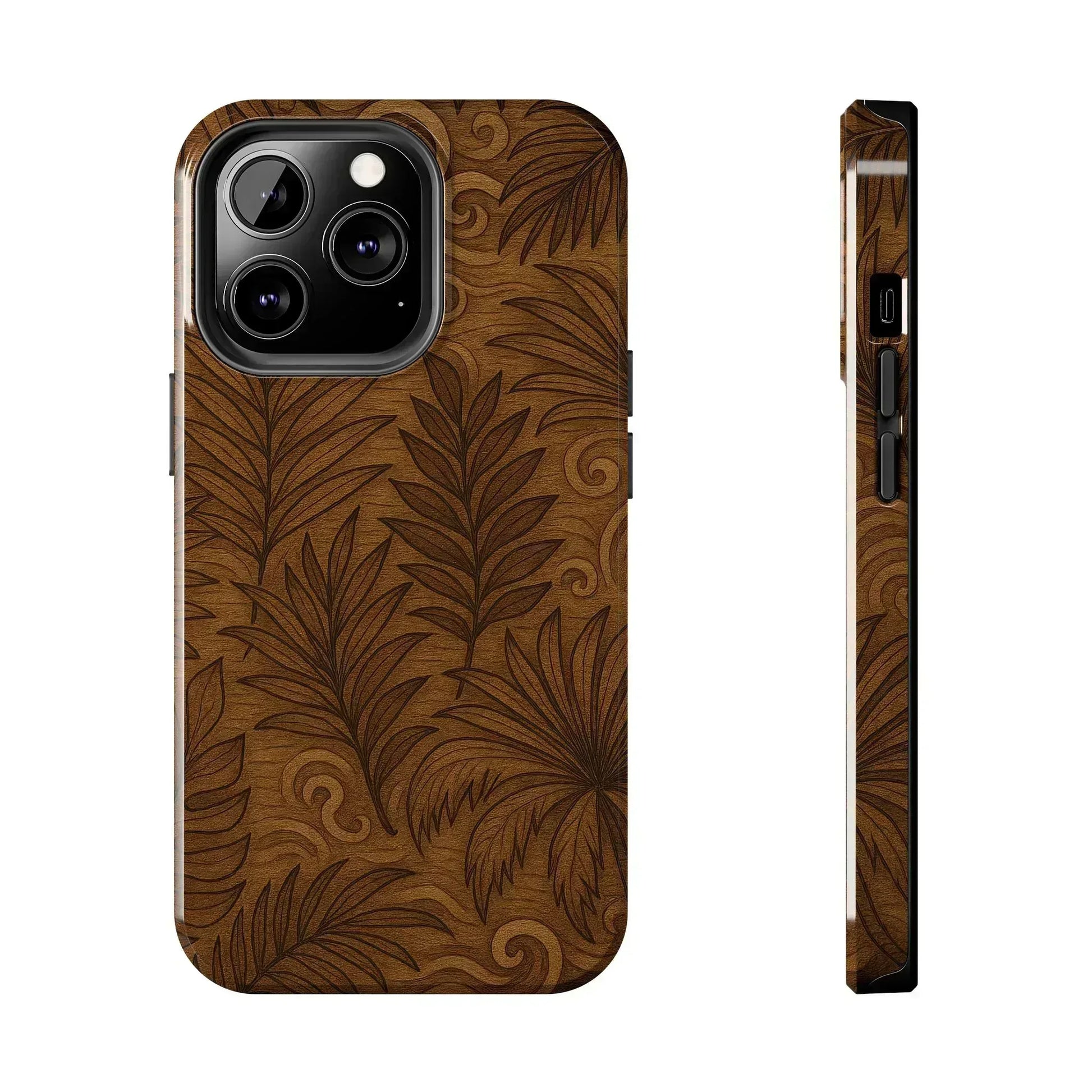 Wood Leaf Armor Phone Case for iPhone and Galaxy - KARARMDESIGN