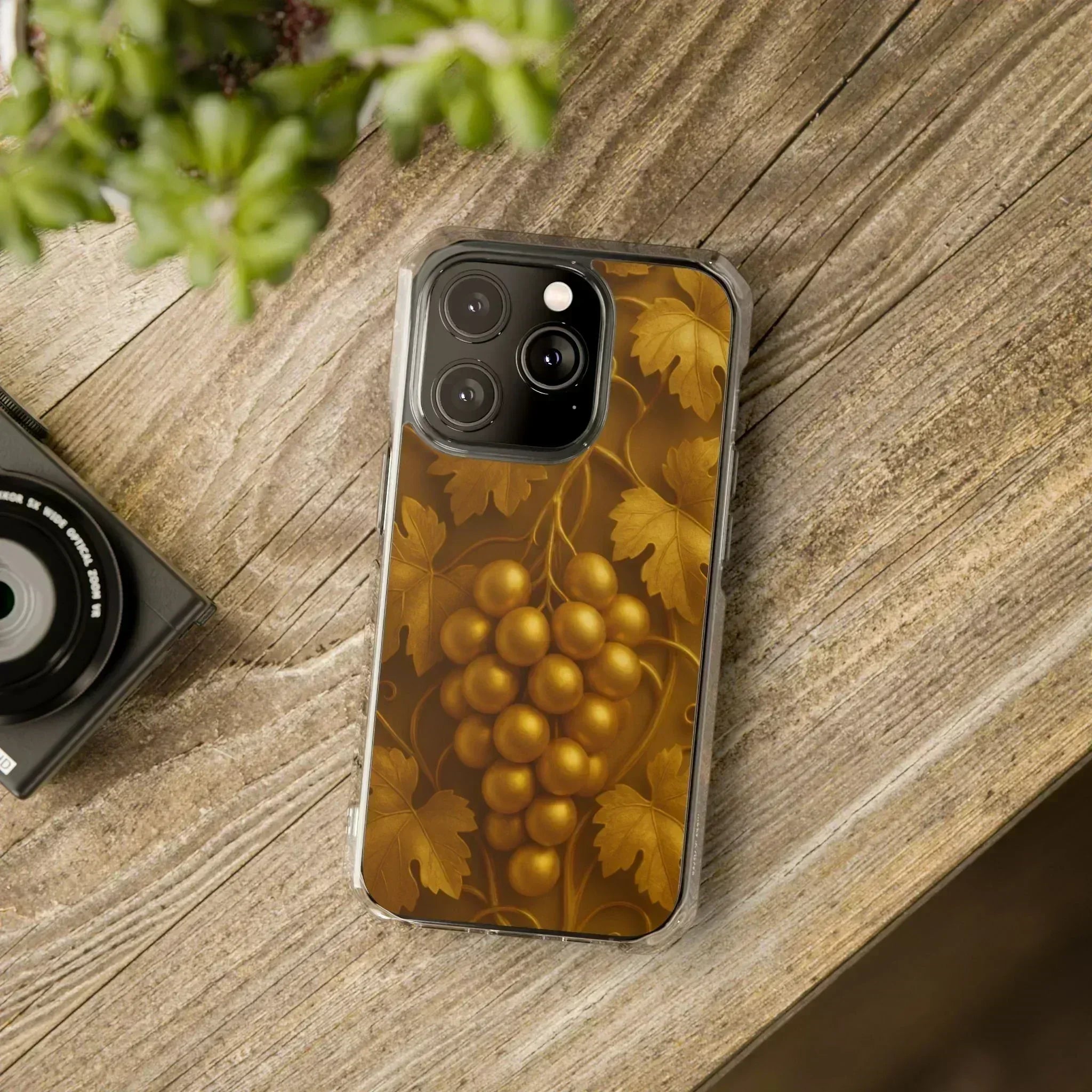 Golden Grapes Phone Case for iPhone 14–16 - KARARMDESIGN