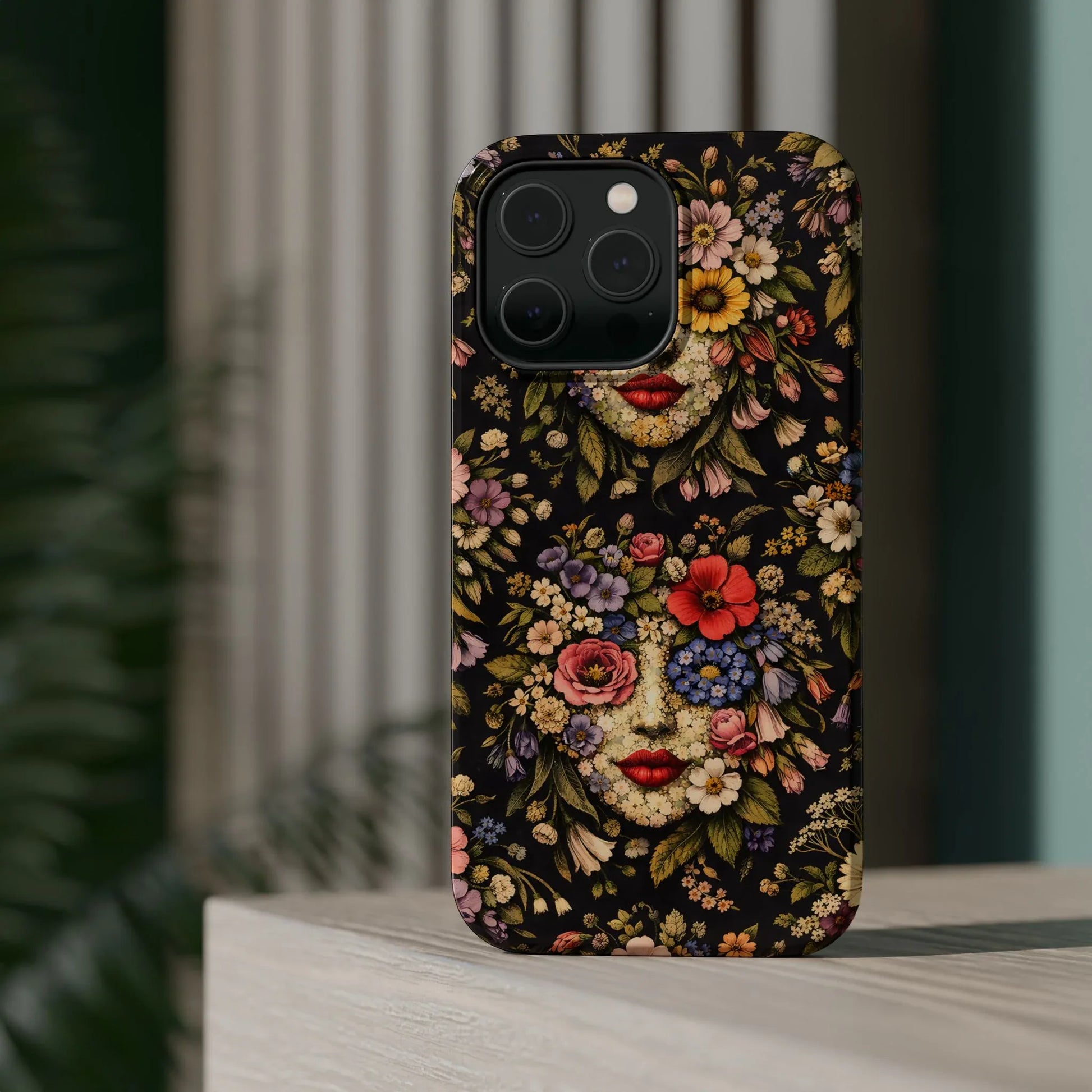 Vintage Flower Face Phone Case for iPhone 13-17 - KARARMDESIGN