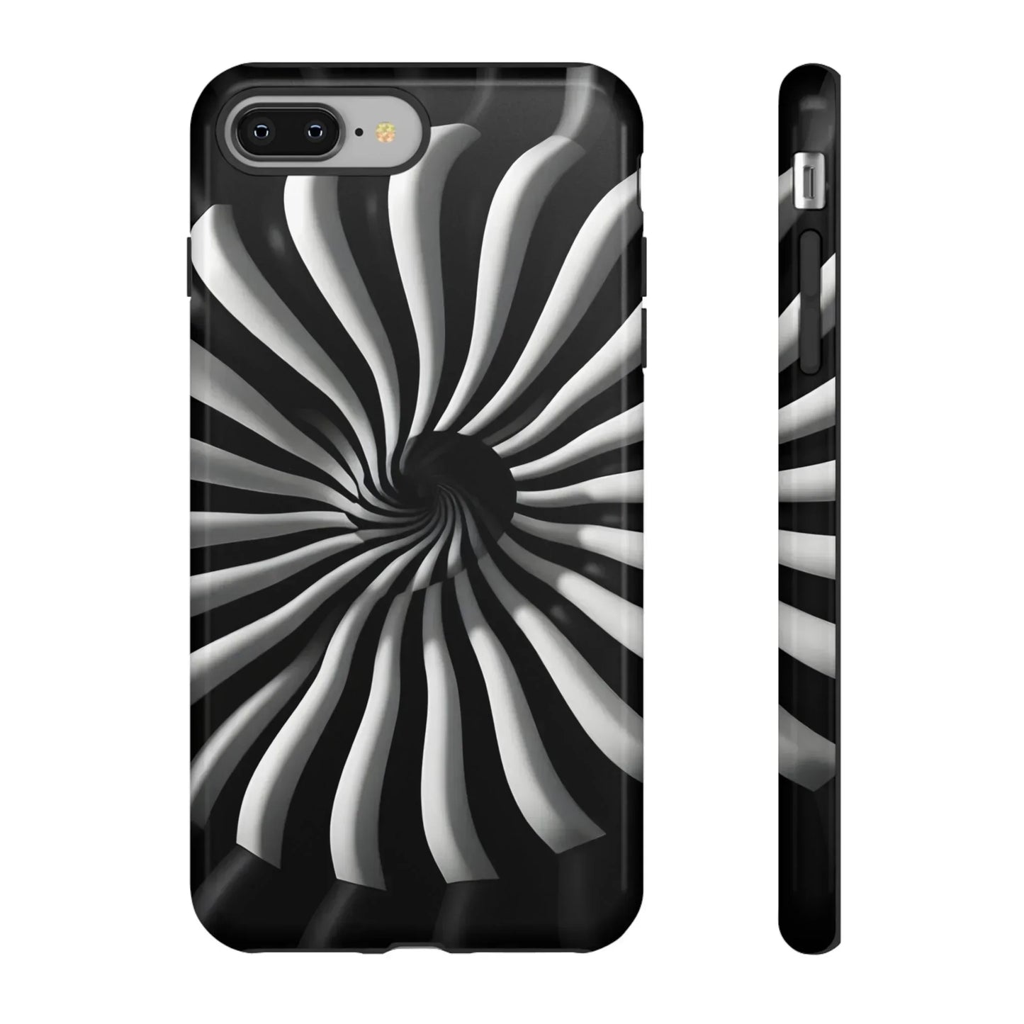 Hypnotic Black and White Spiral Phone Case for iPhone & Galaxy - KarArmDesign
