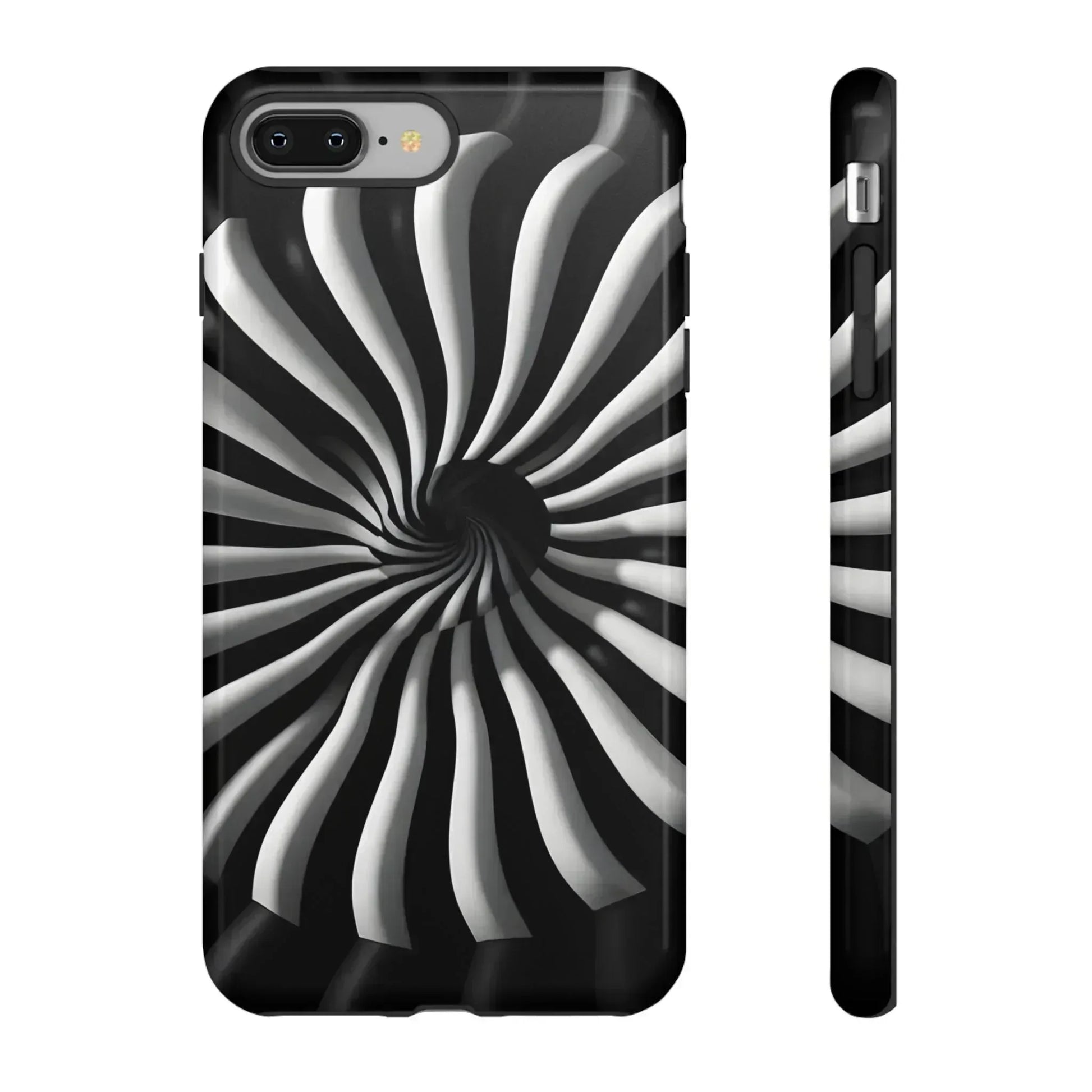 Hypnotic Black and White Spiral Phone Case for iPhone & Galaxy - KARARMDESIGN