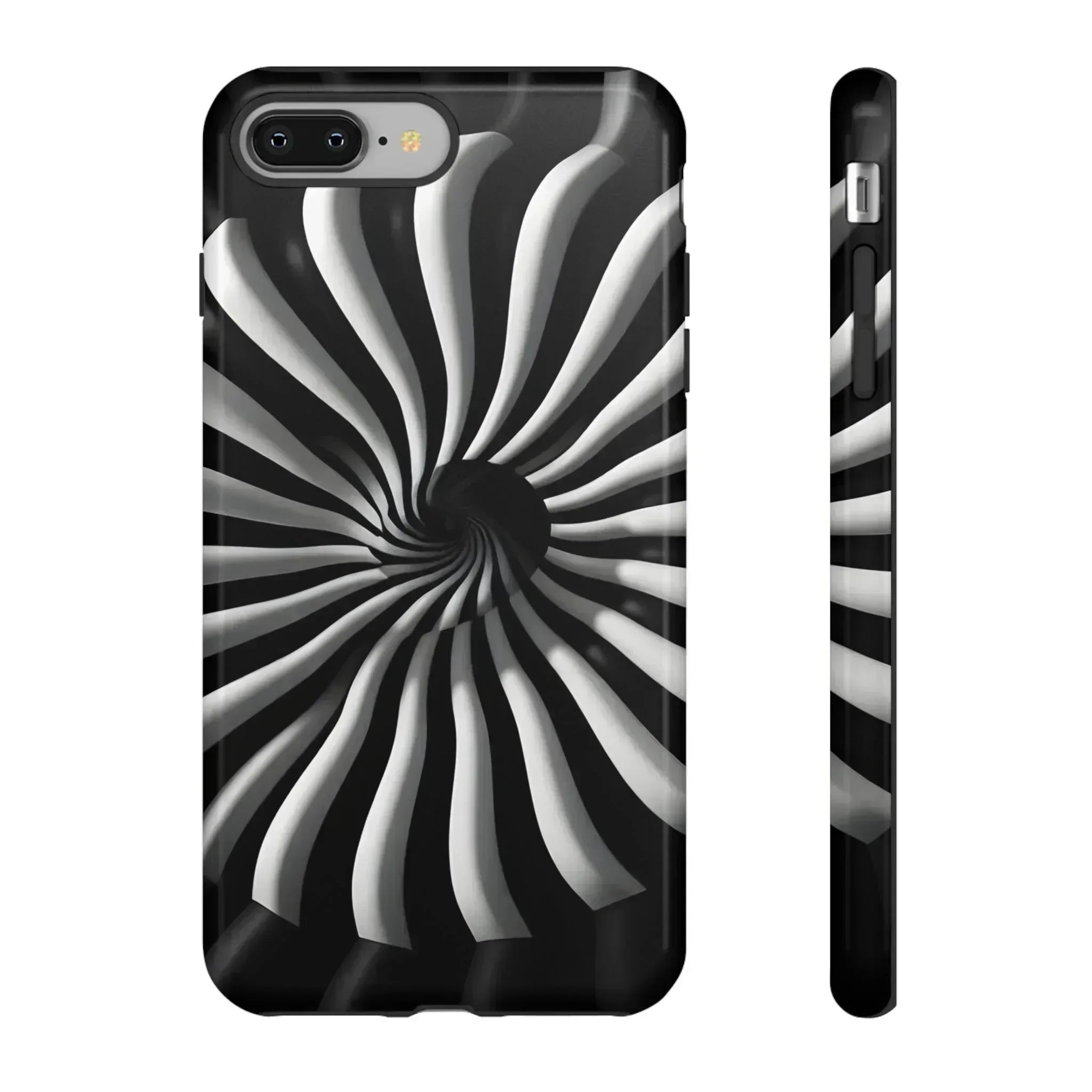 Hypnotic Black and White Spiral Phone Case for iPhone & Galaxy - KARARMDESIGN