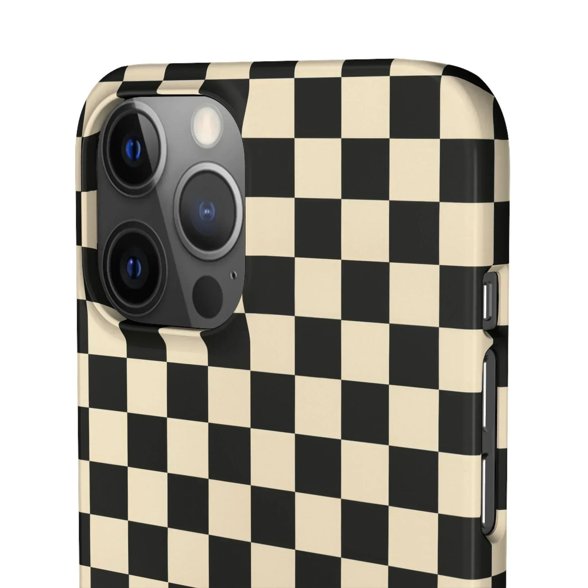 Stylish Matte Checker Phone Case for iPhone 11-17 and Galaxy S20-S25 - KARARMDESIGN