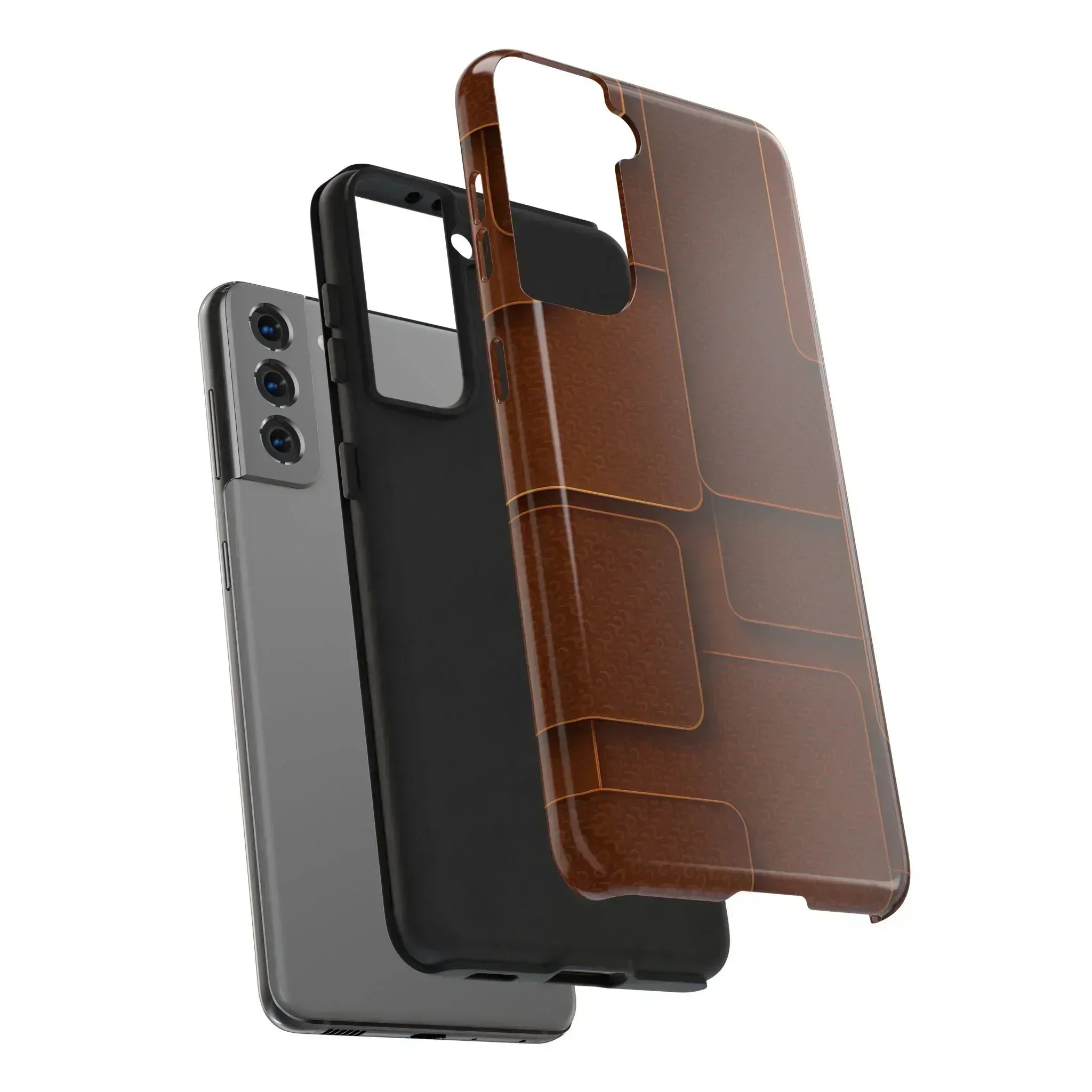 Textured Brown Phone Case for iPhone 7-16 and Samsung Galaxy S21-S24 - KARARMDESIGN
