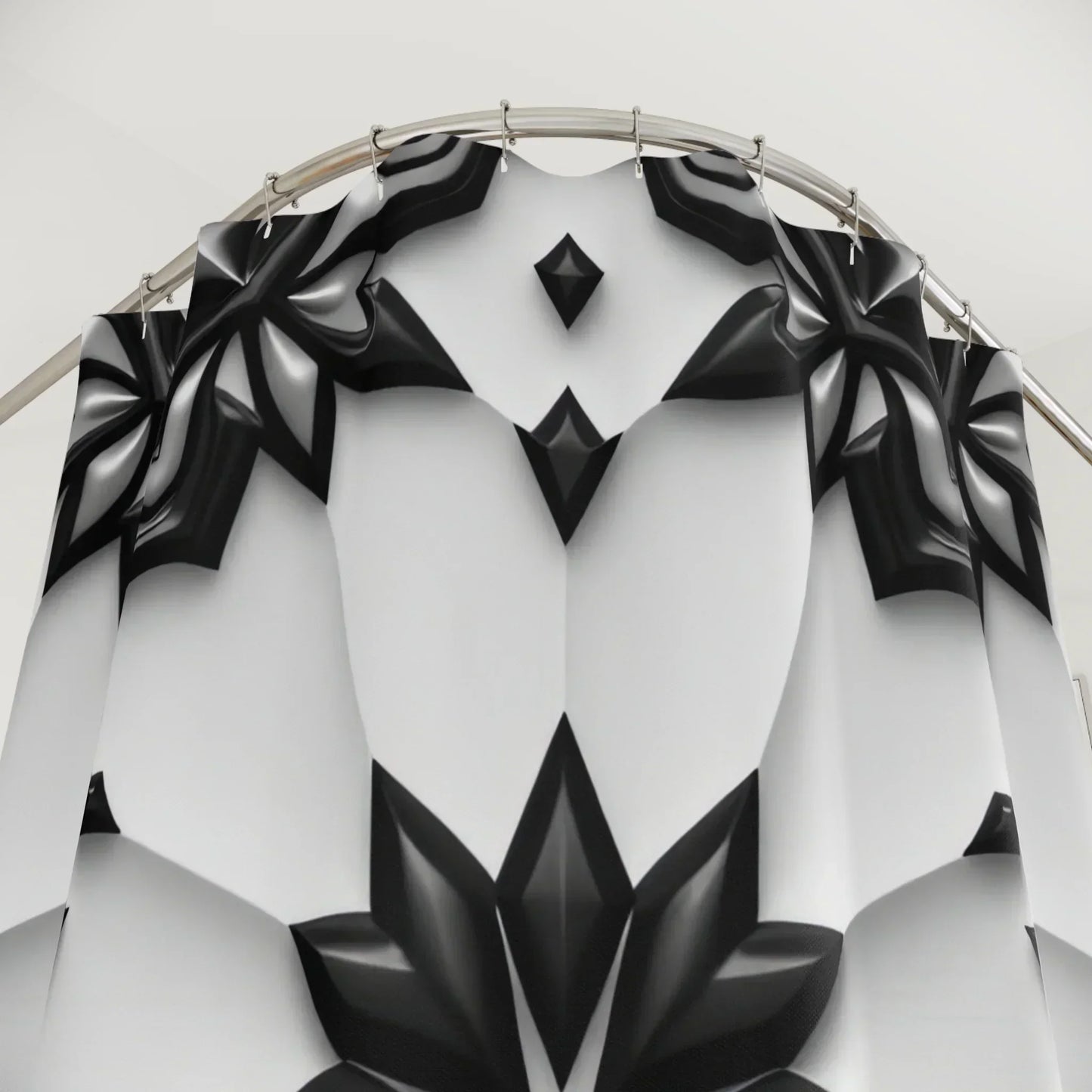 Abstract Black and White Modern Geometric Shower Curtain - KarArmDesign