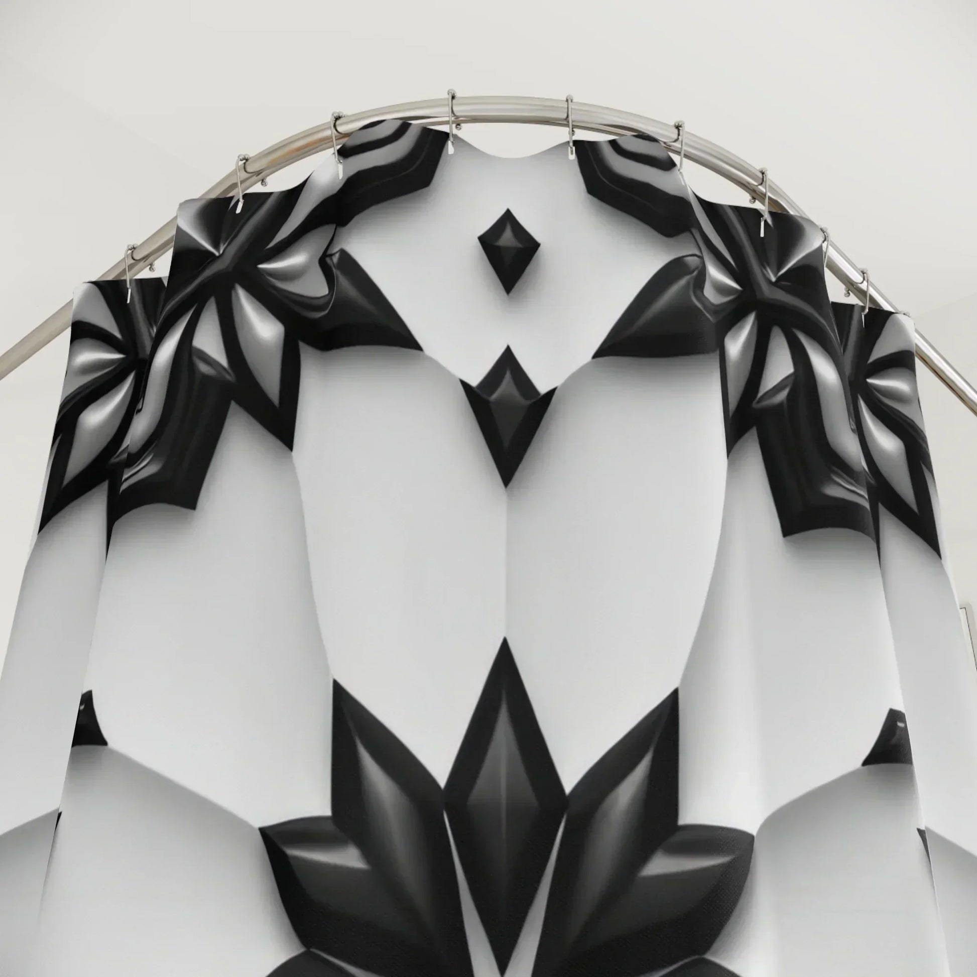 Abstract Black and White Modern Geometric Shower Curtain - KarArmDesign