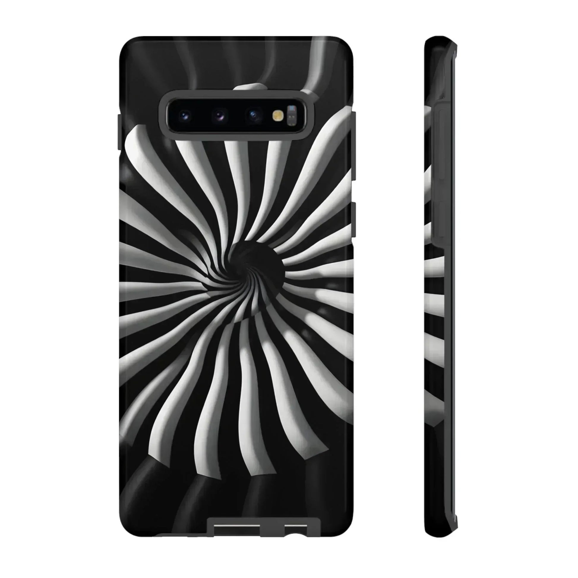 Hypnotic Black and White Spiral Phone Case for iPhone & Galaxy - KARARMDESIGN