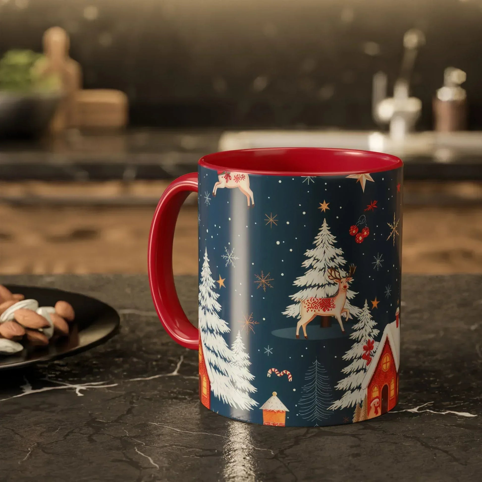 Dark Blue Christmas Mug - Colorful Mugs (11oz, 15oz) - KARARMDESIGN