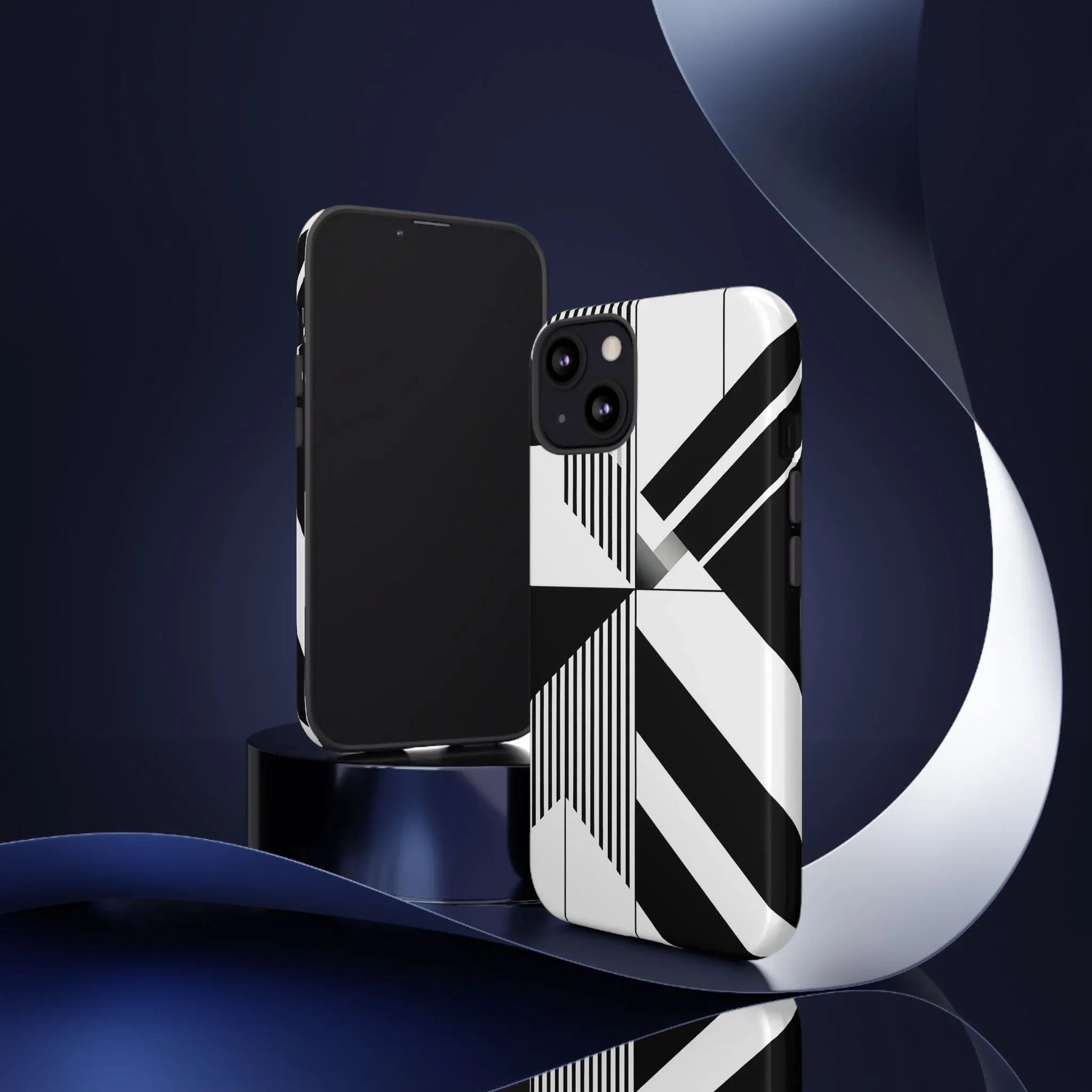 Monochrome Tough Phone Case for iPhone 11-16 and Galaxy S20–S25 - KARARMDESIGN
