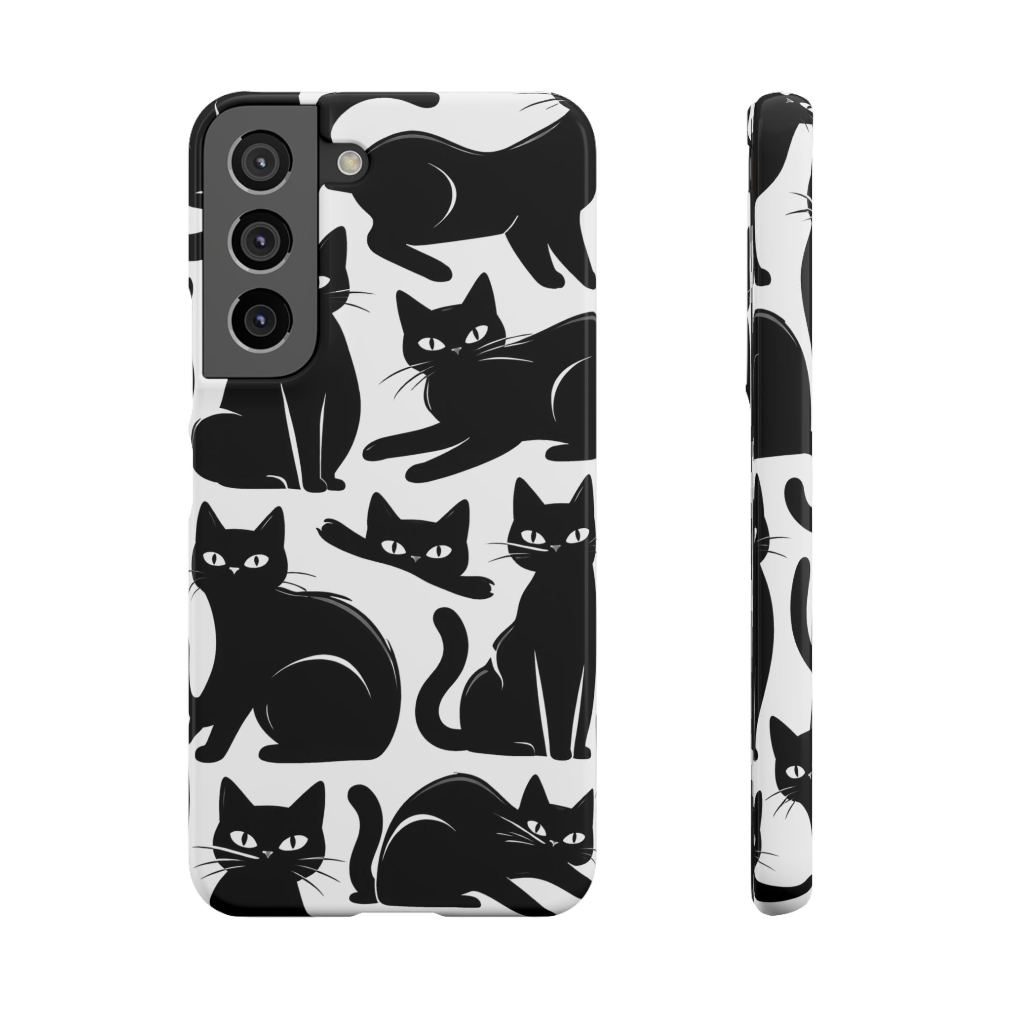 Black Cats Phone Case for iPhone 11-17 and Galaxy S20-S26