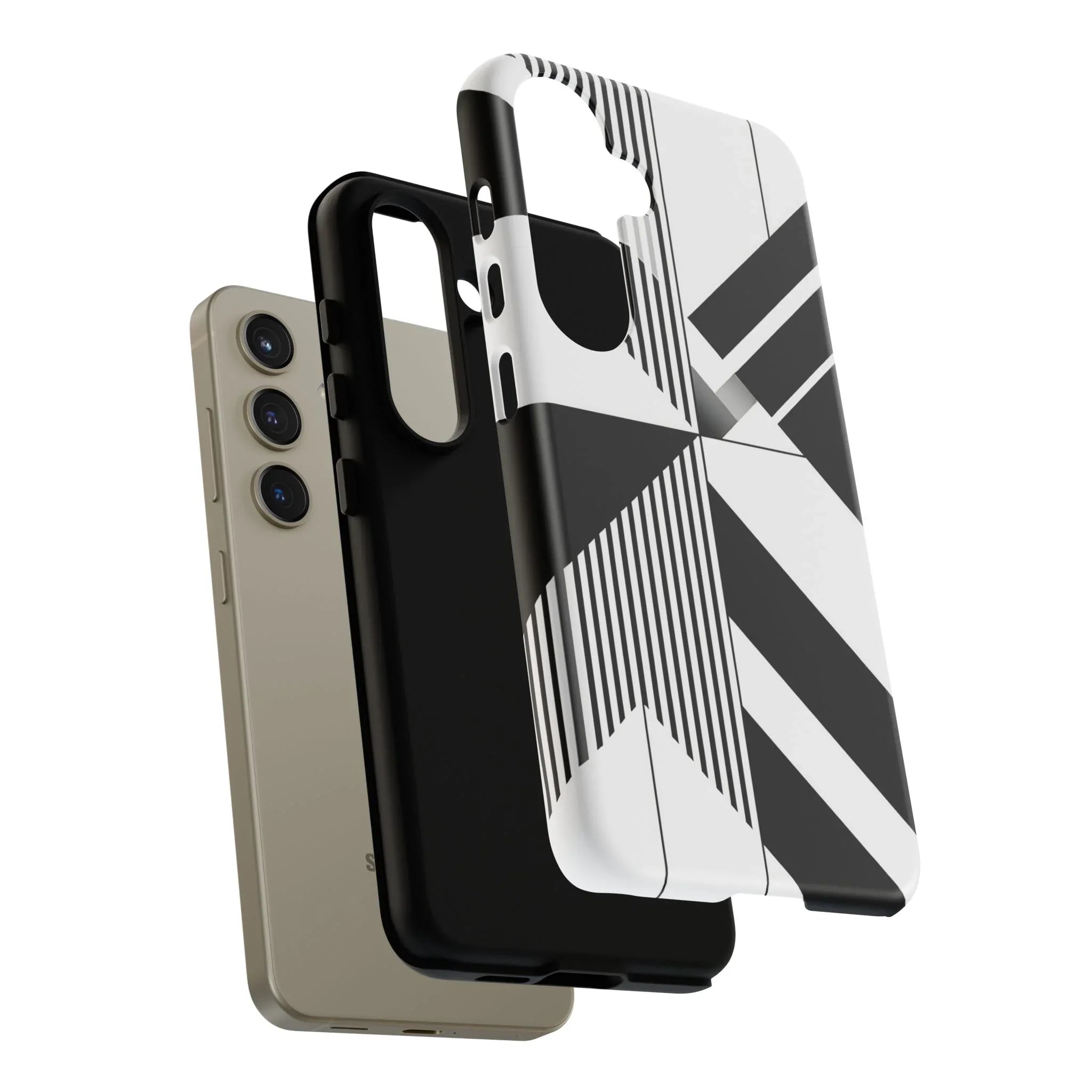 Monochrome Tough Phone Case for iPhone 11-16 and Galaxy S20–S25 - KARARMDESIGN
