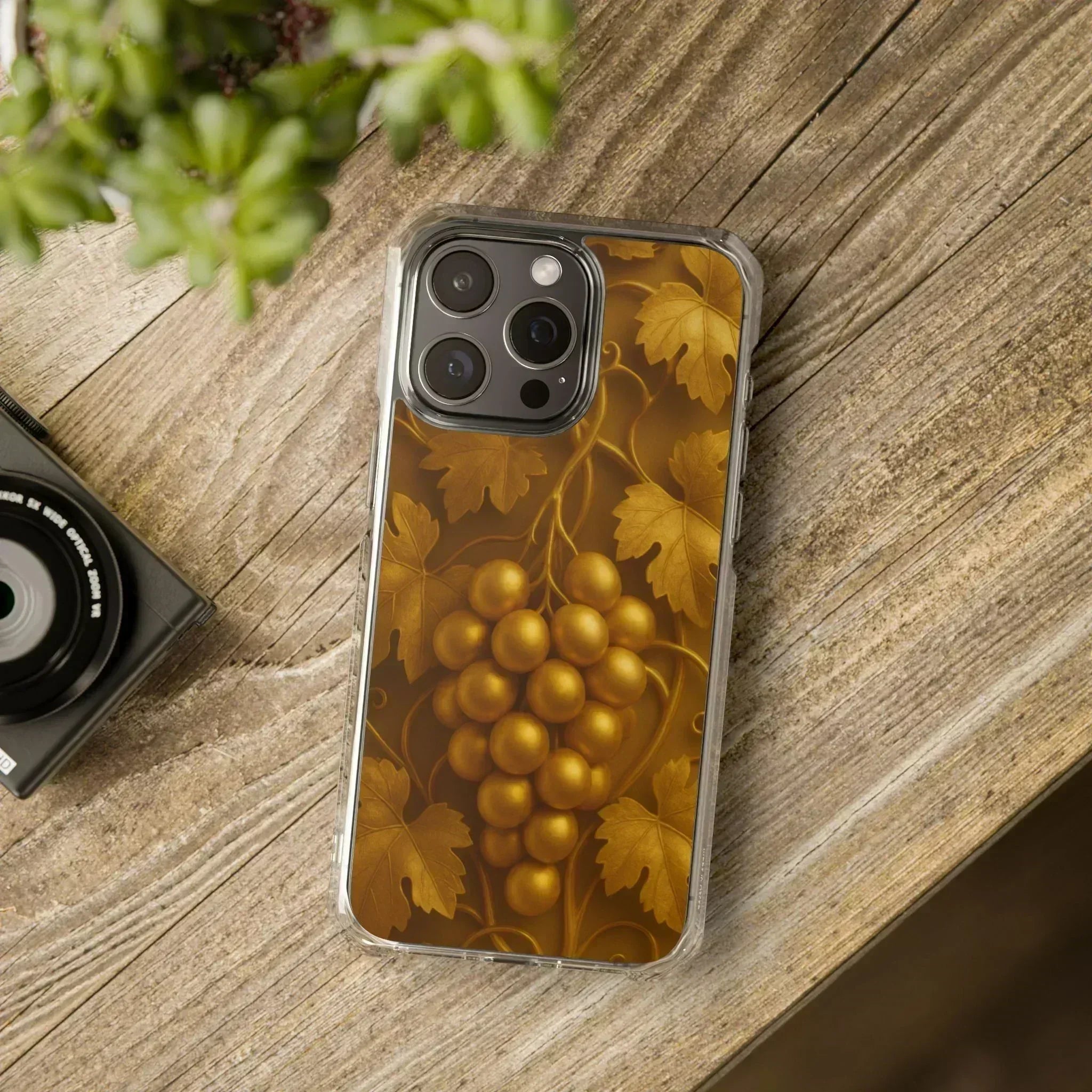 Golden Grapes Phone Case for iPhone 14–16 - KARARMDESIGN