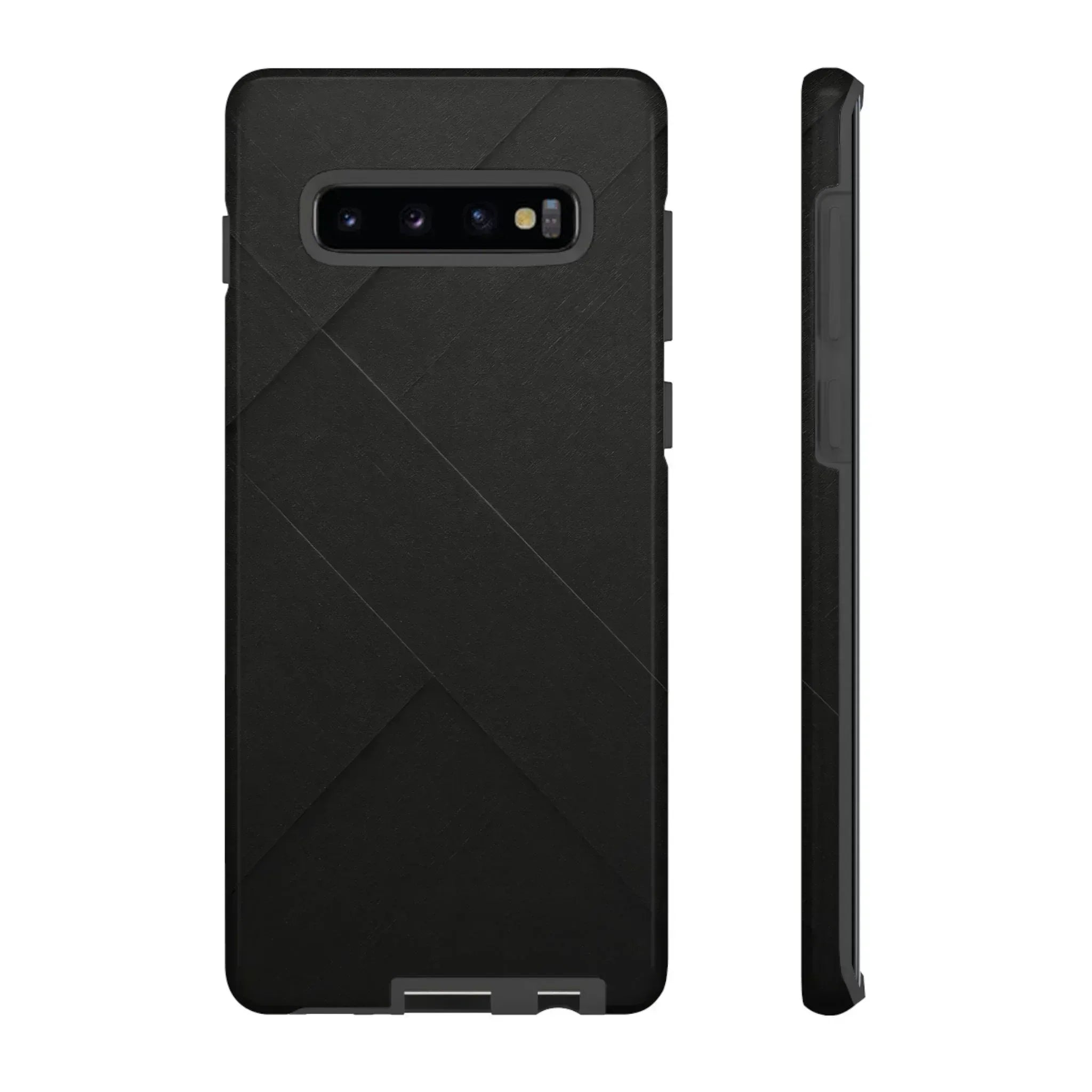 Matte Black Diagonal Line Phone Case for iPhone 8-16 and Galaxy S10-S25 - KARARMDESIGN