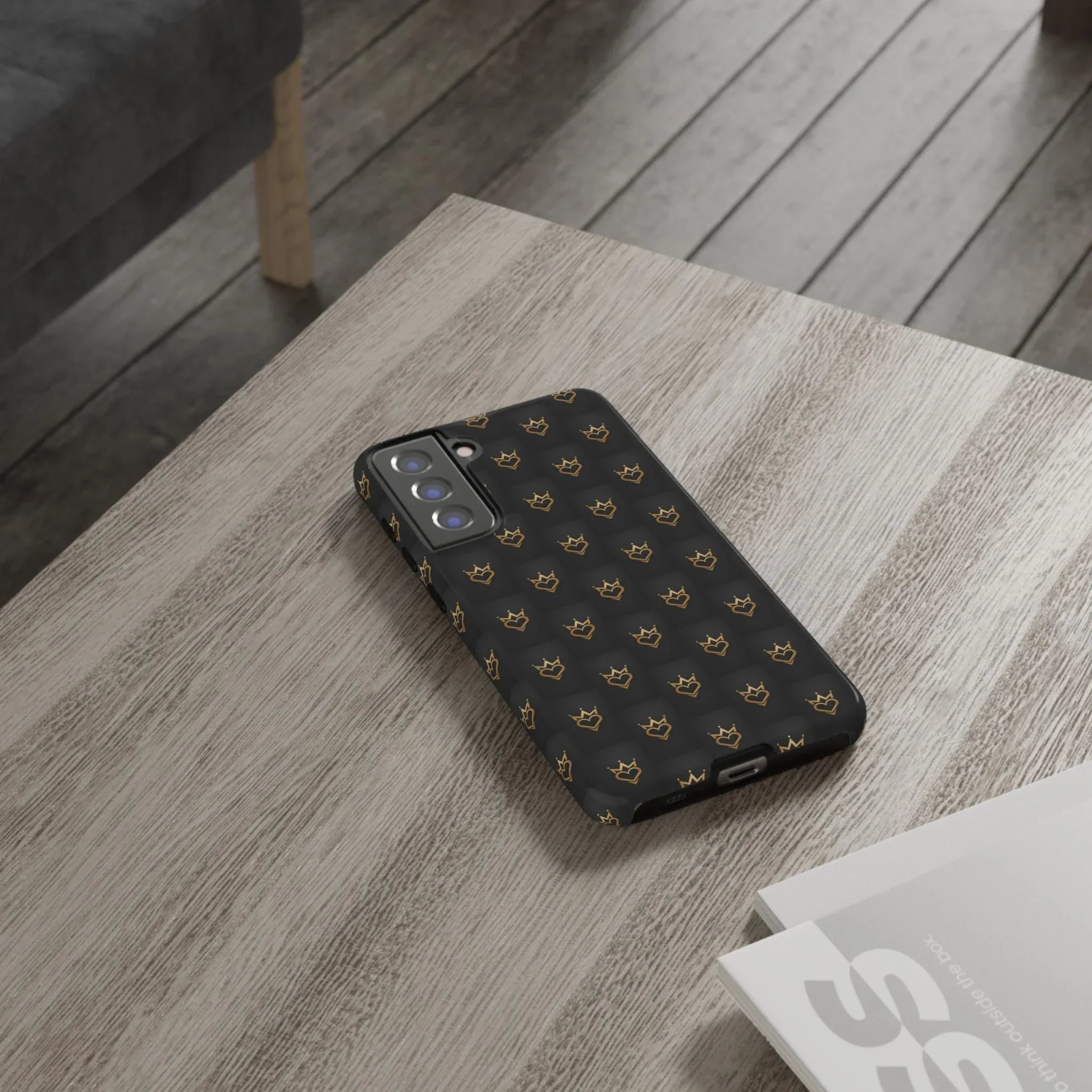 Crowned Heart Doodle Phone Case for iPhone 11-17 & Galaxy S10-S25 - KARARMDESIGN