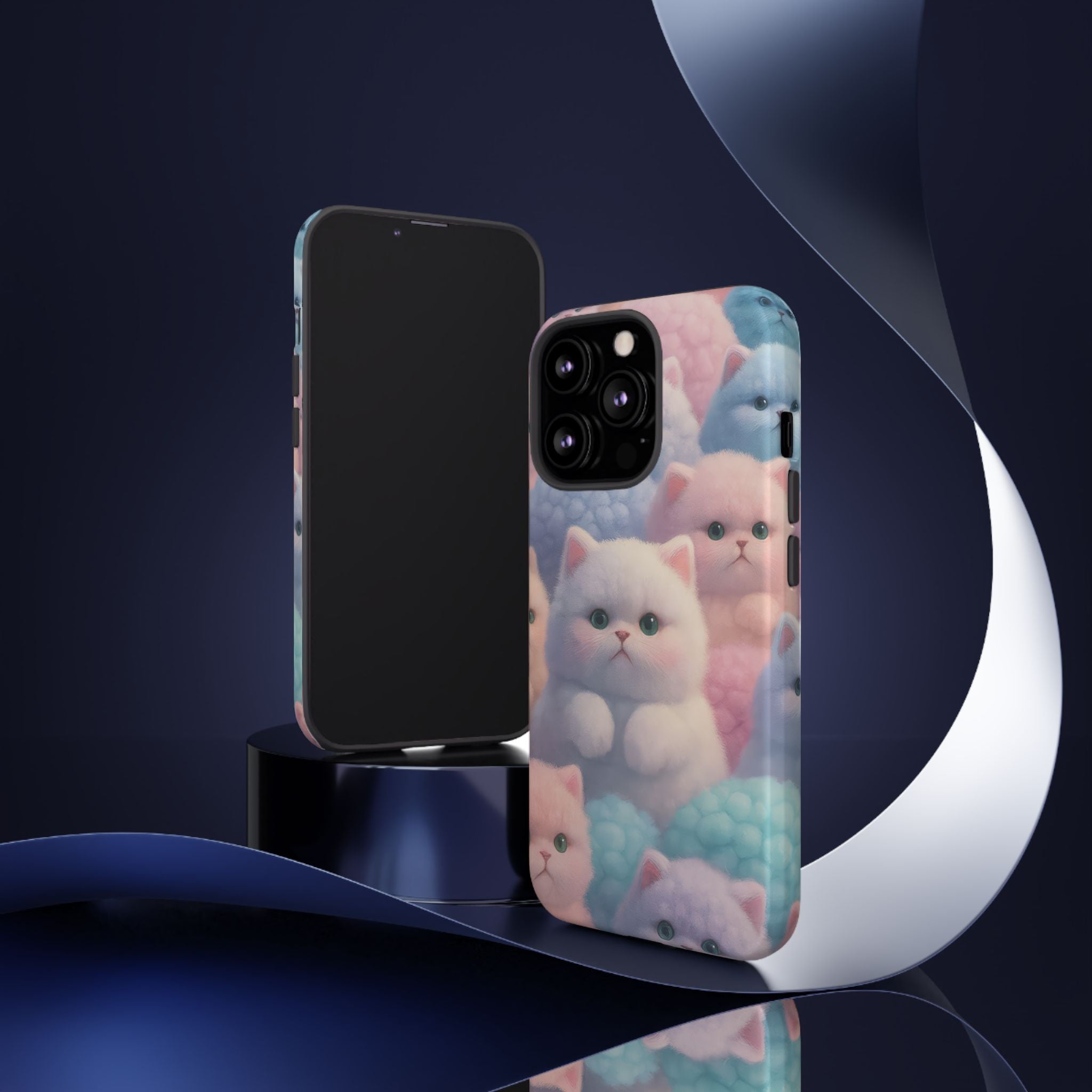 Pastel Kitten Phone Case for iPhone 8-17 and Samsung Galaxy S10-S25 Models - KARARMDESIGN