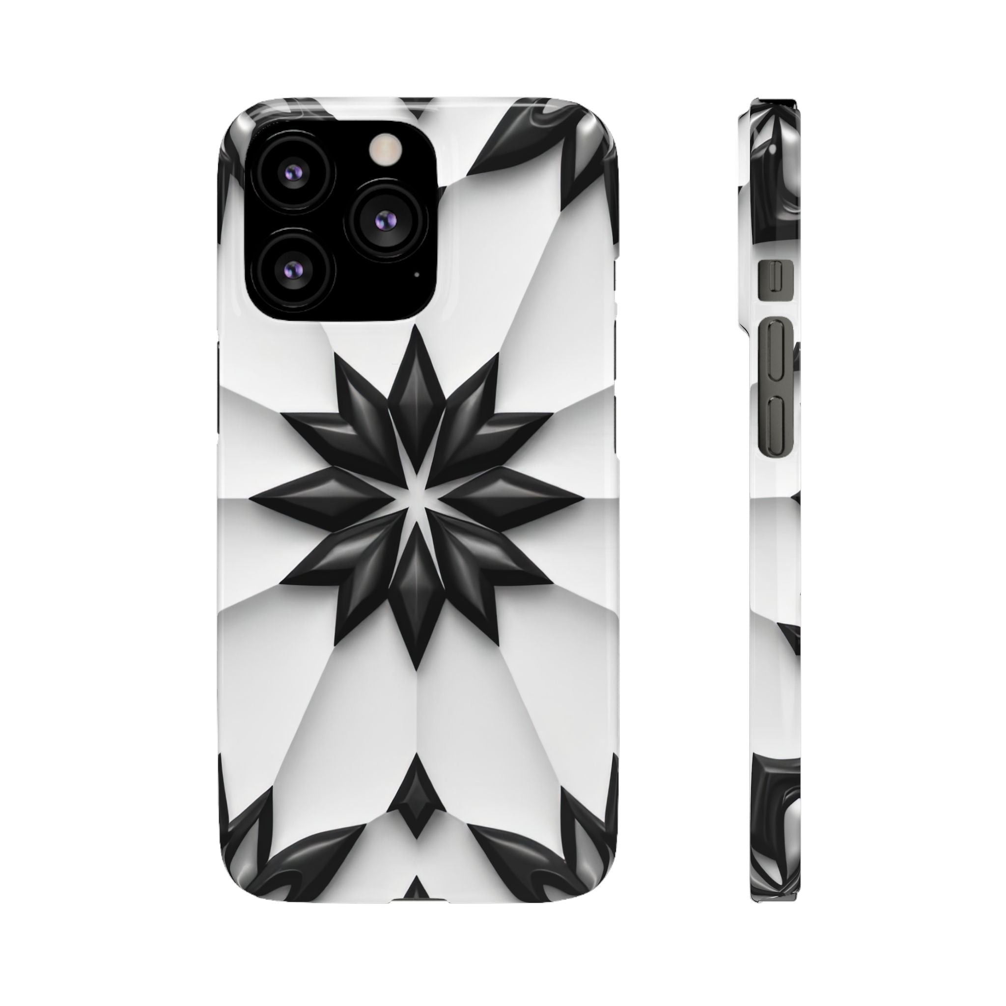 Black & White Geometric Snap Case for iPhone & Samsung Galaxy