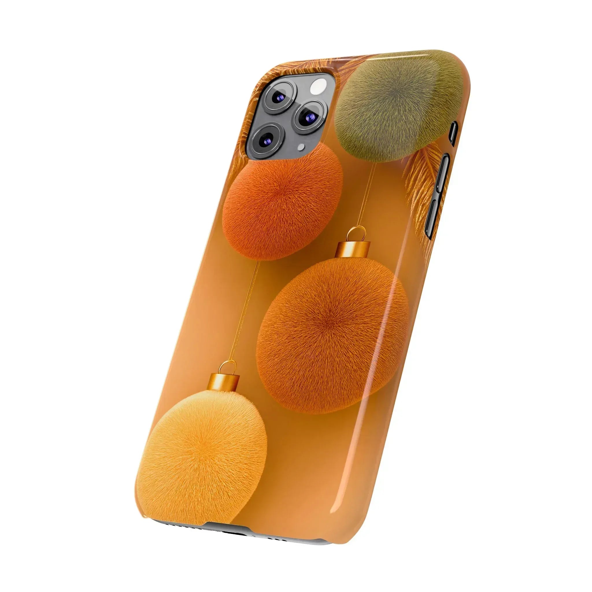 Golden Fuzz Ornaments Phone Case for iPhone 11-17 - KARARMDESIGN