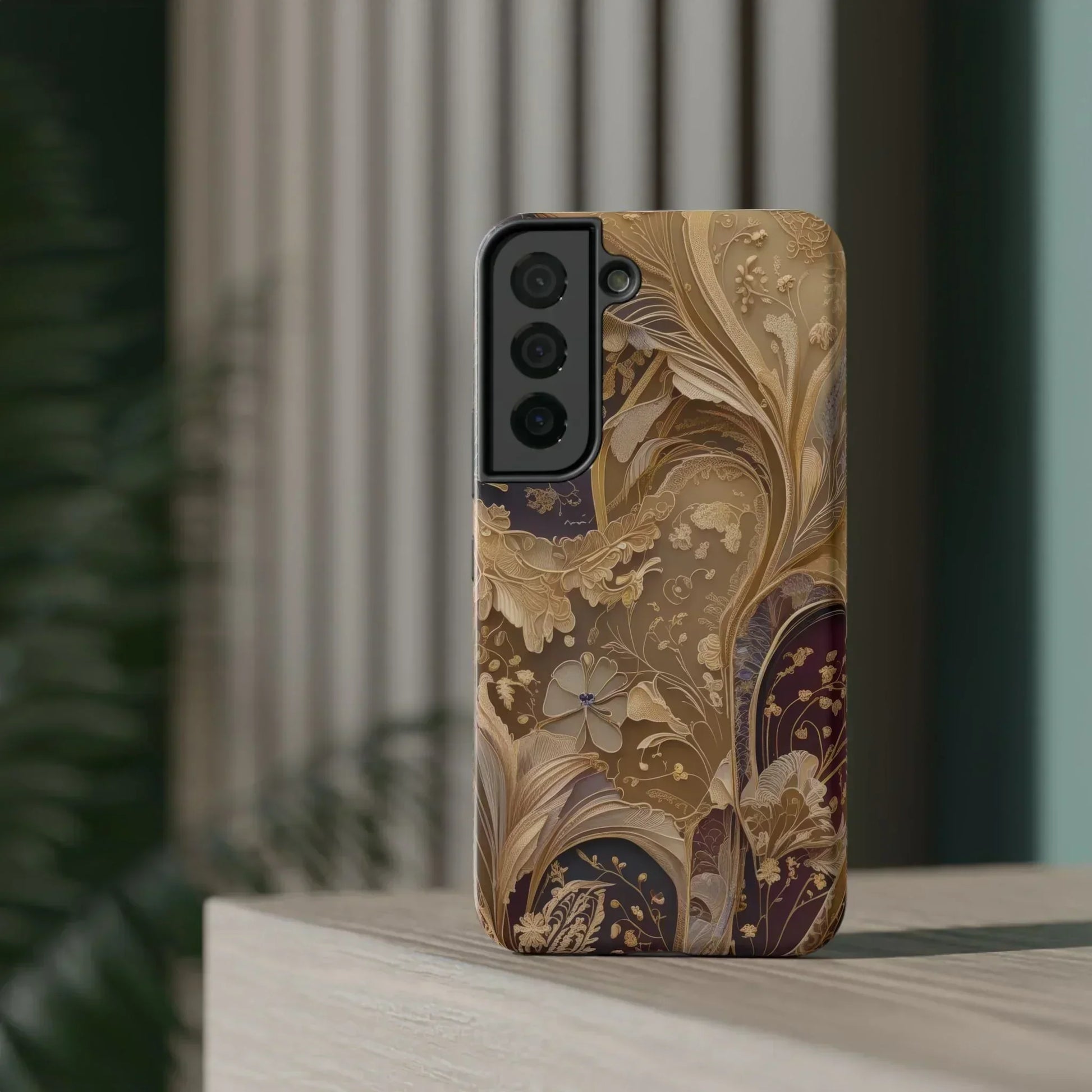 Botanical Luxury Design Impact-Resistant Phone Case for iPhone 12-16 and Galaxy S21-S22 Models - KarArmDesign