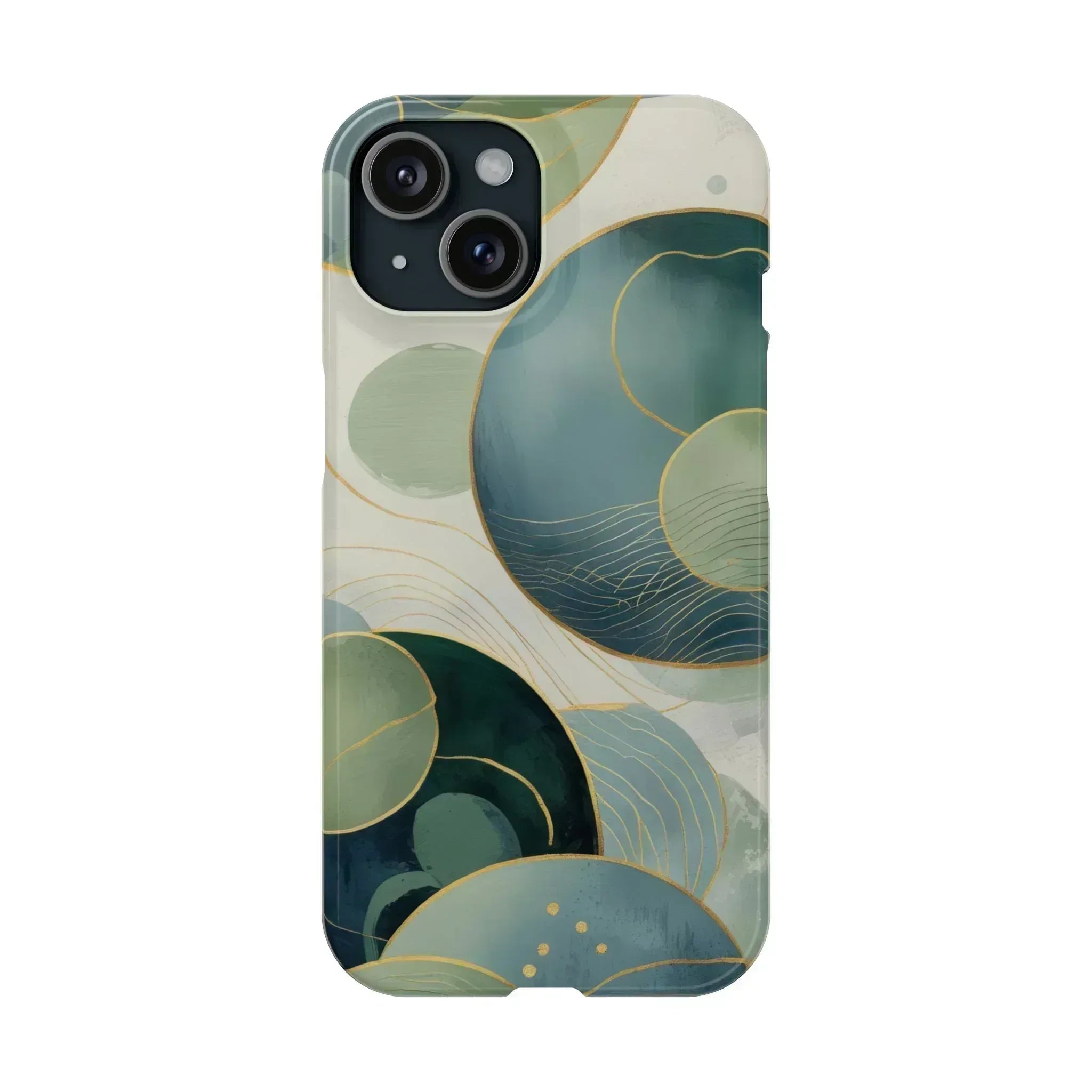 Abstract Teal Slim Phone Case for iPhone 12-16 - KARARMDESIGN