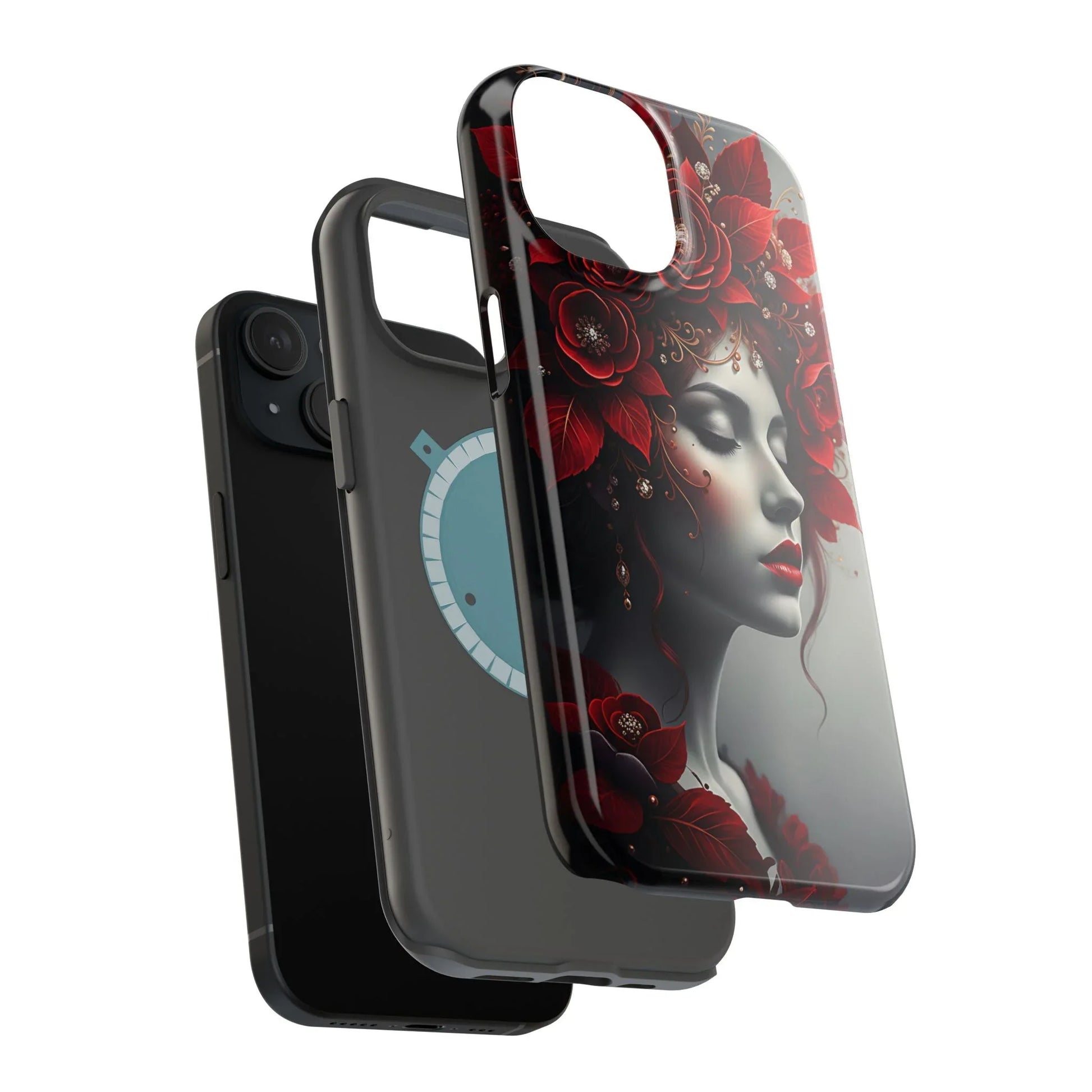 Scarlet Bloom Portrait Phone Case for iPhone 13-17 - KARARMDESIGN